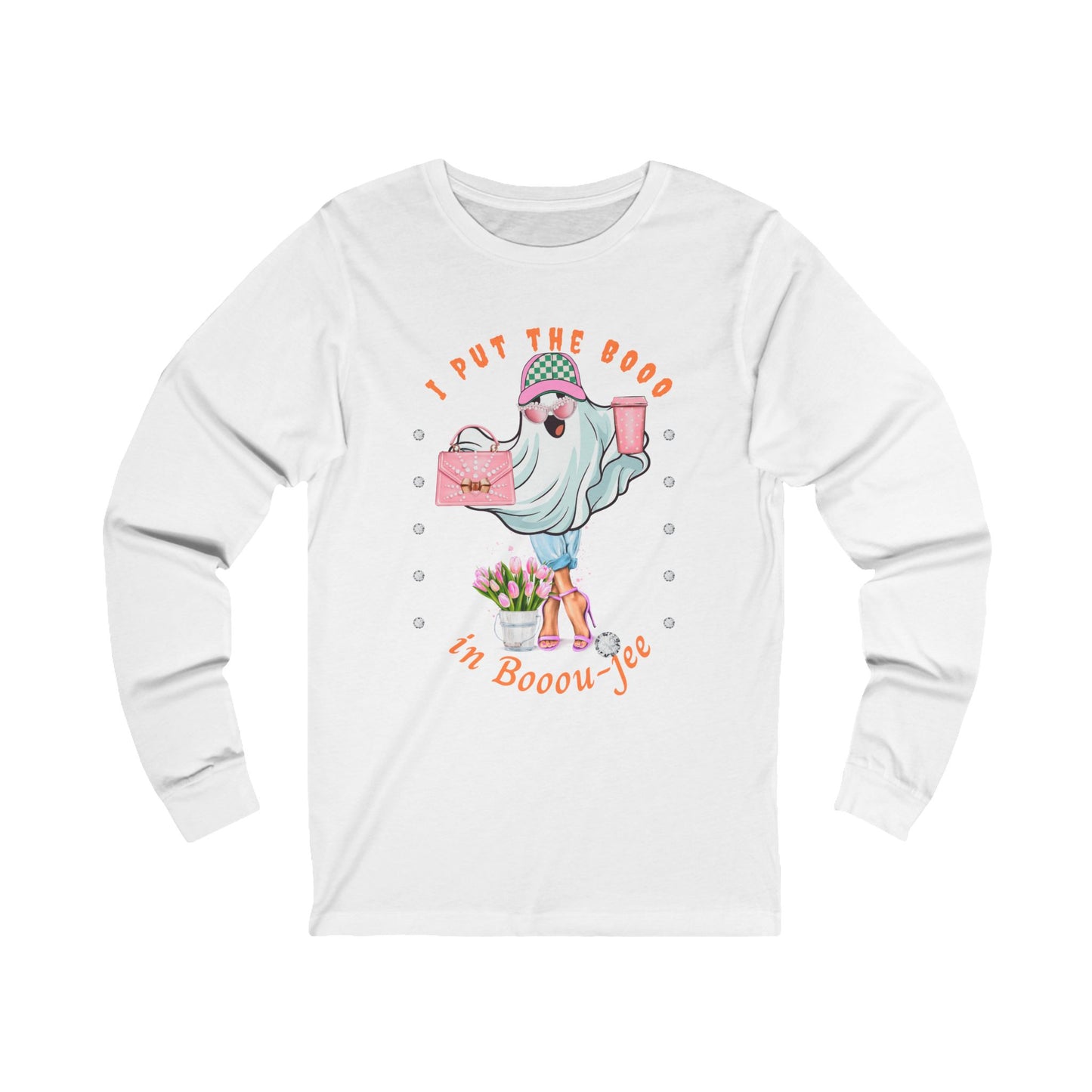 Halloween Booo in Boooujee - Jersey Long Sleeve Tee FAIR SKIN TONE