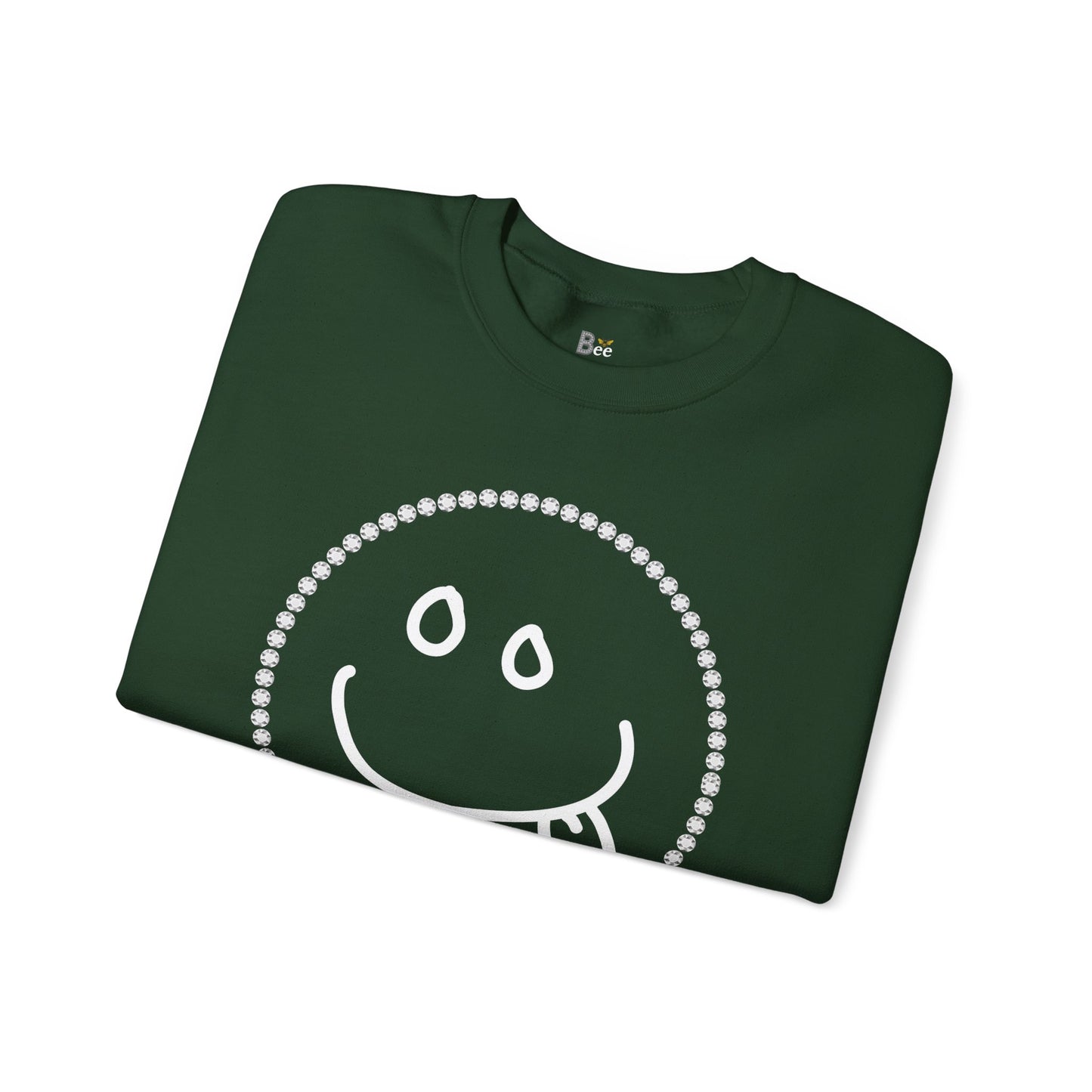 Boujee Smiley Goofy Face - Heavy Blend™ Dark Colors Crewneck Sweatshirt