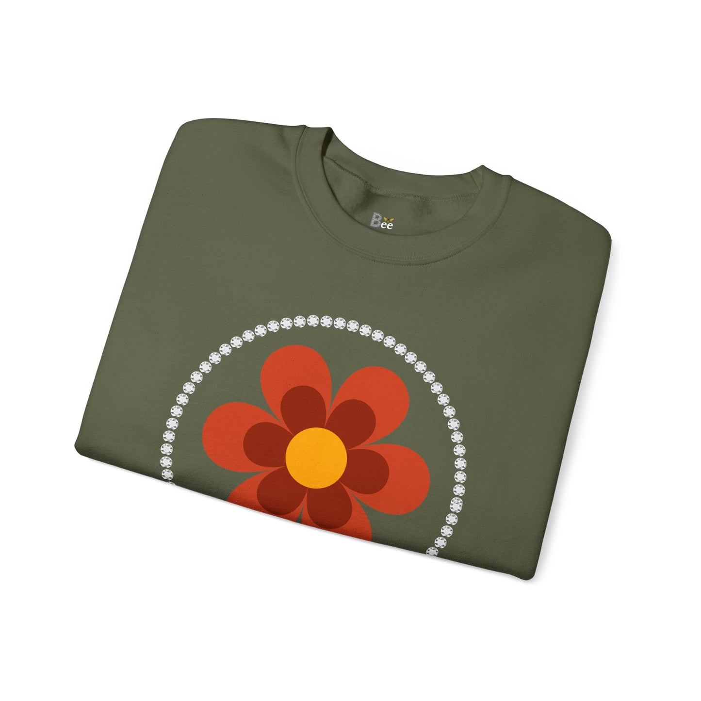 Boujee Flower Burnt Orange - Heavy Blend™ Dark Colors Crewneck Sweatshirt