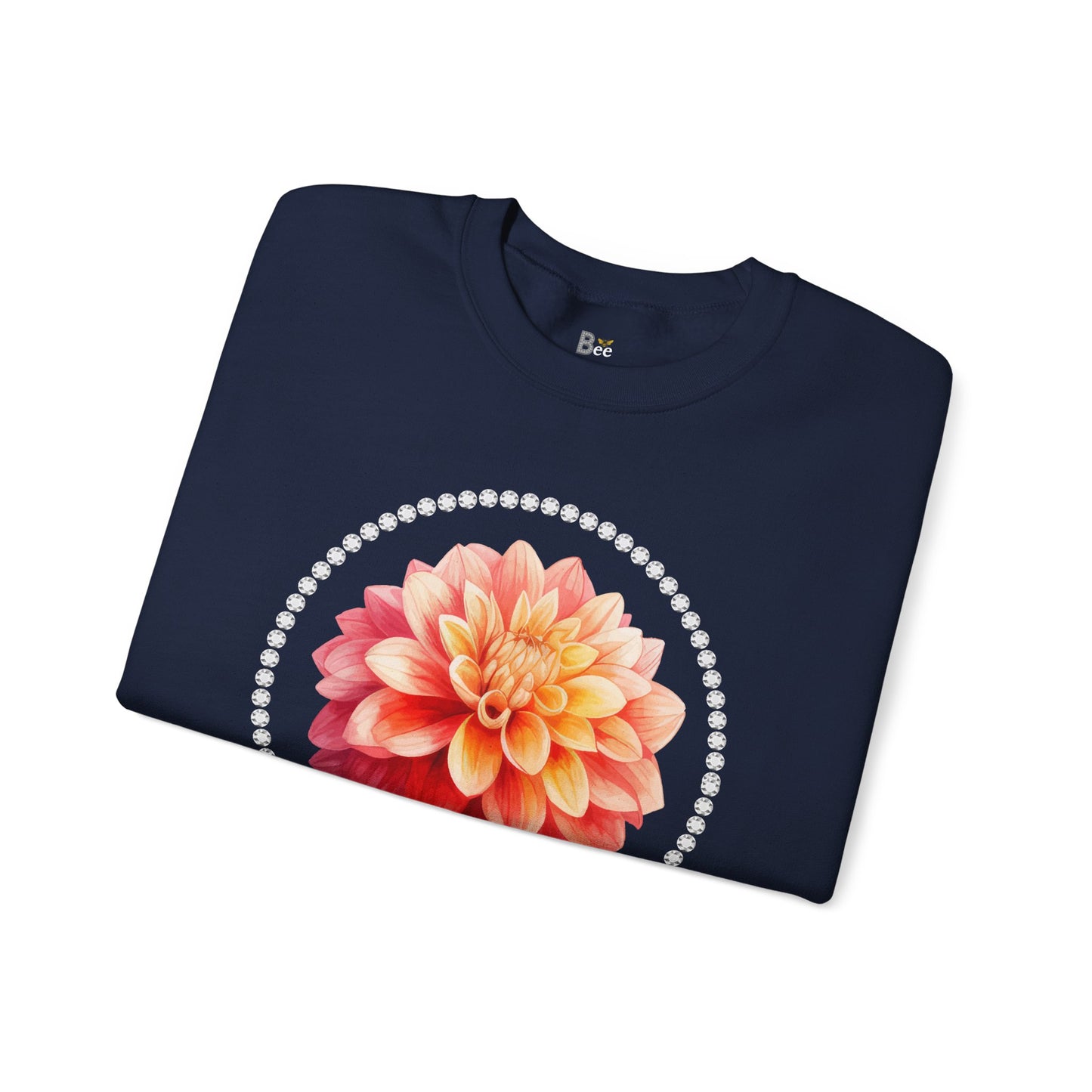 Boujee Flower Pink Yellow - Heavy Blend™ Dark Colors Crewneck Sweatshirt