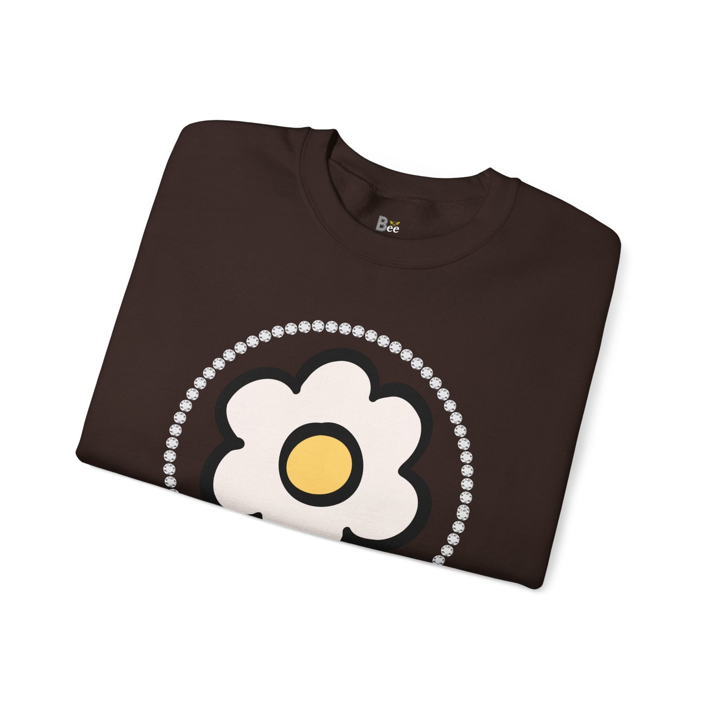 Boujee White Gold Flower White - Heavy Blend™ Dark Colors Crewneck Sweatshirt