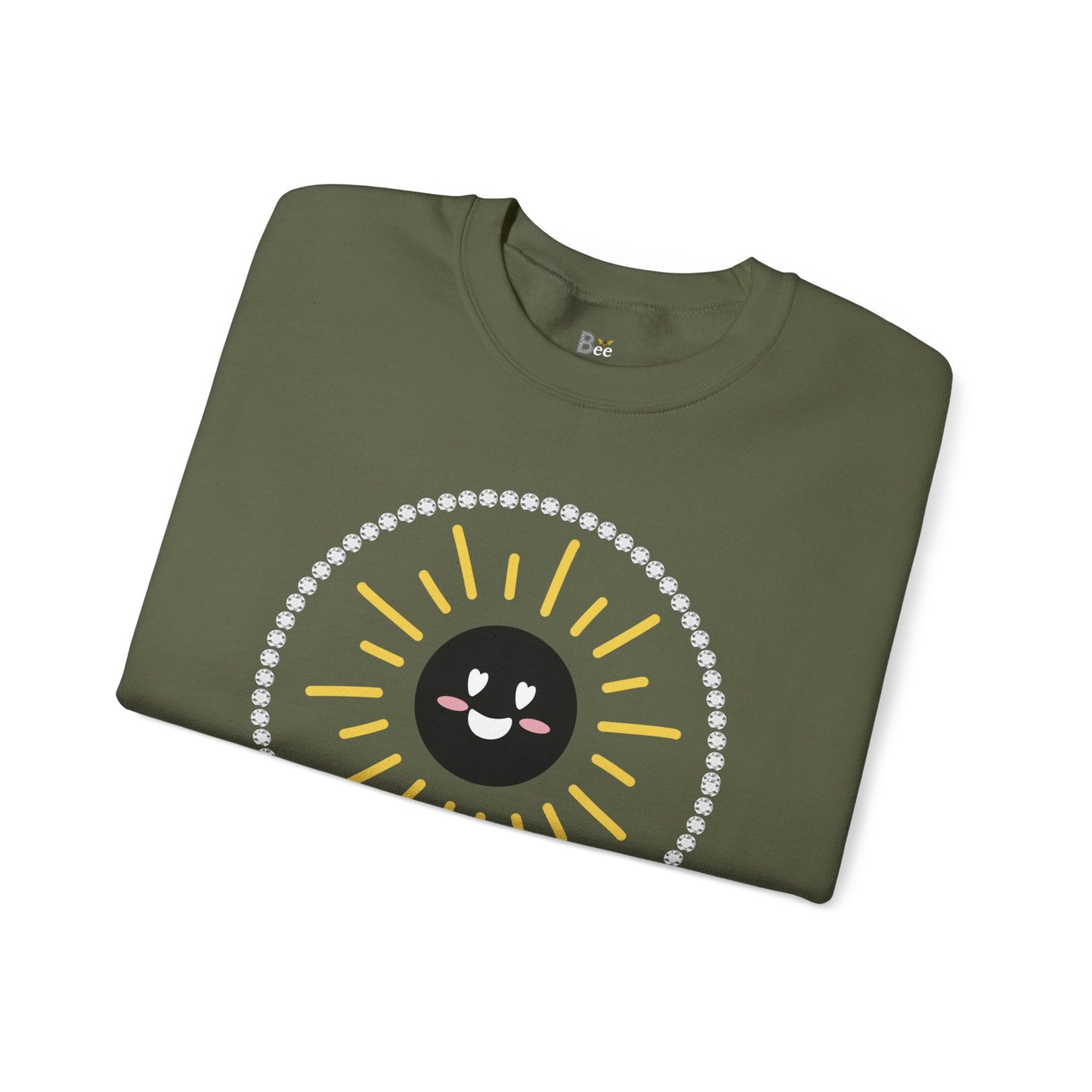 Boujee Sunshine Smiley Face Black - Heavy Blend™ Dark Colors Crewneck Sweatshirt
