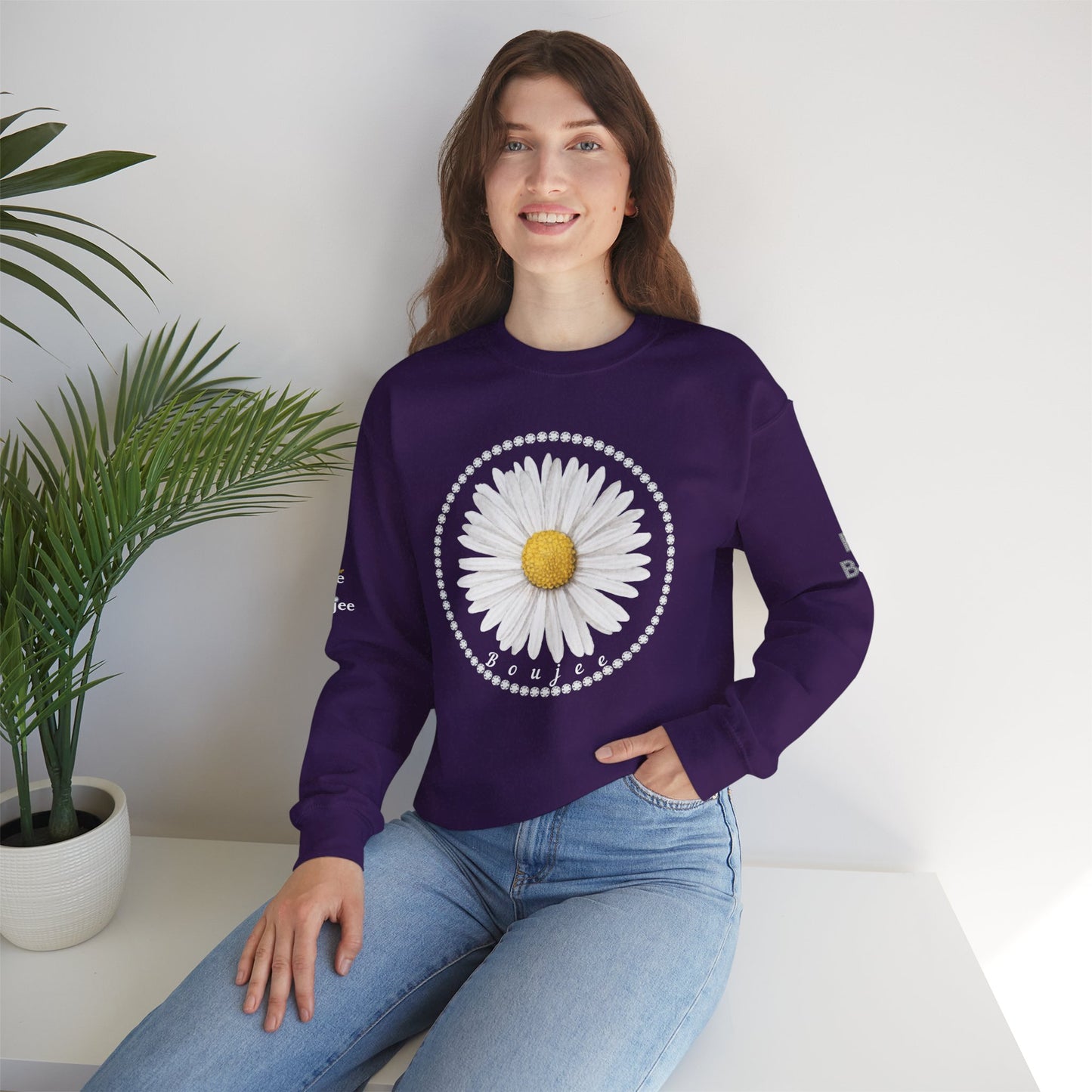 Boujee Daisy - Heavy Blend™ Dark Colors Crewneck Sweatshirt
