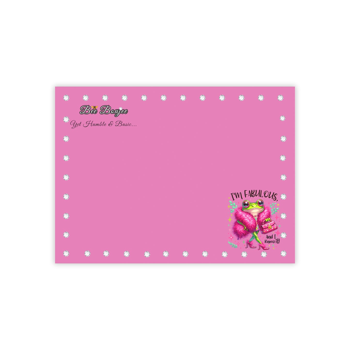 Bee Boujee DIAMONDS Fabulous Froggie - Post-it® Note Pads 8X6