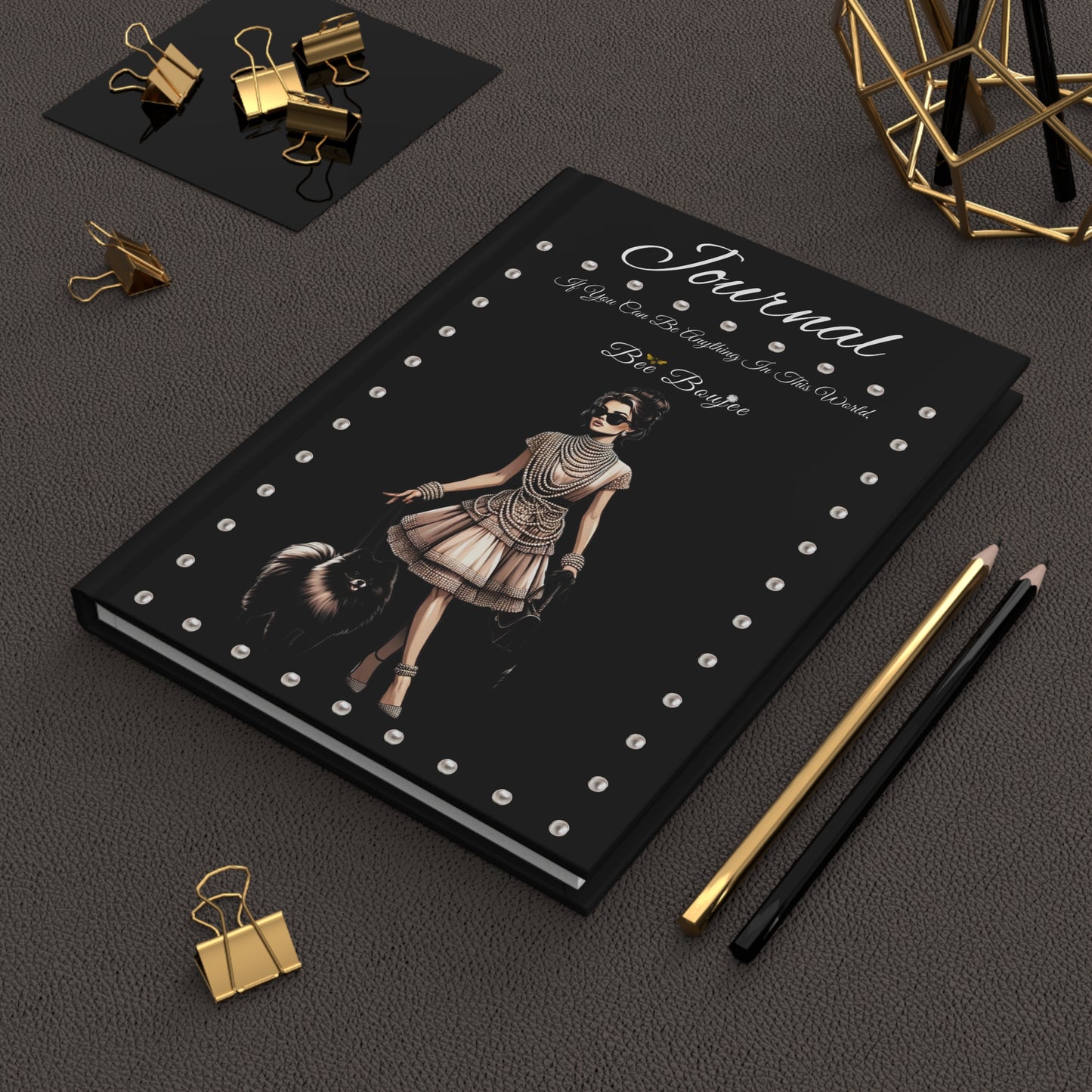 Hardcover "Bee" Boujee PEARLS Stroll 07 - Journal Matte BLACK