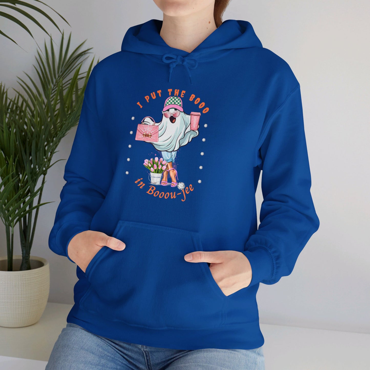 Halloween Booo in Boooujee Heavy Blend™ Hooded Sweatshirt - FAIR SKIN TONE