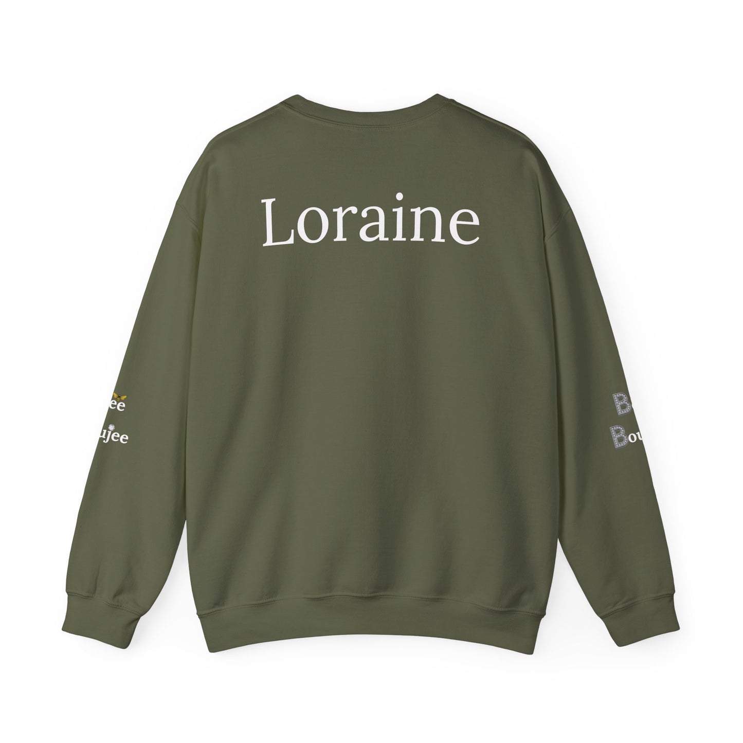Bee Boujee - Boujee Smiley Face Turquoise in Diamonds Heavy Blend™ Dark Colors Crewneck Sweatshirt