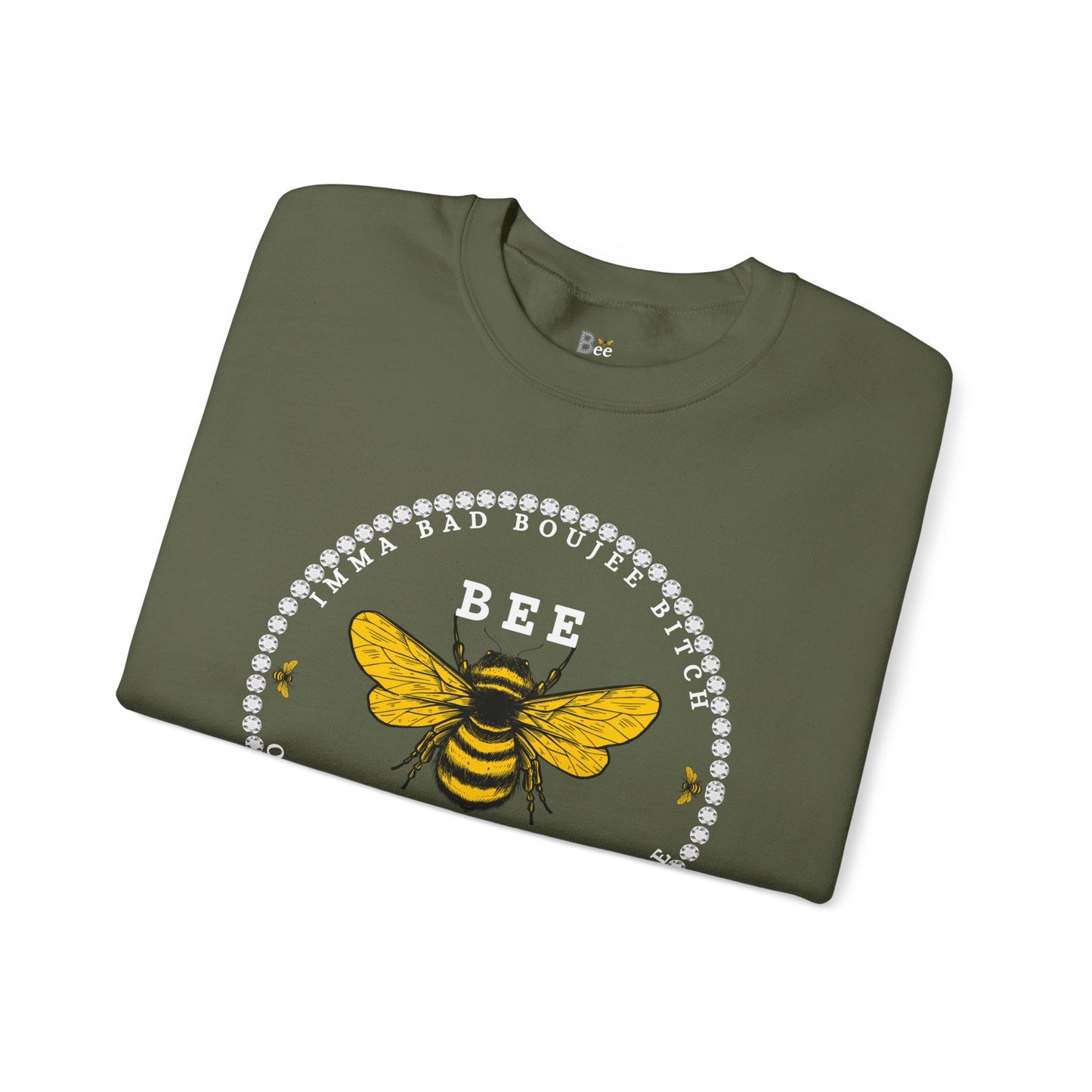 Imma Bad Boujee Bitch Ok with "Beeing" Alone - Heavy Blend™ Dark Colors Crewneck Sweatshirt