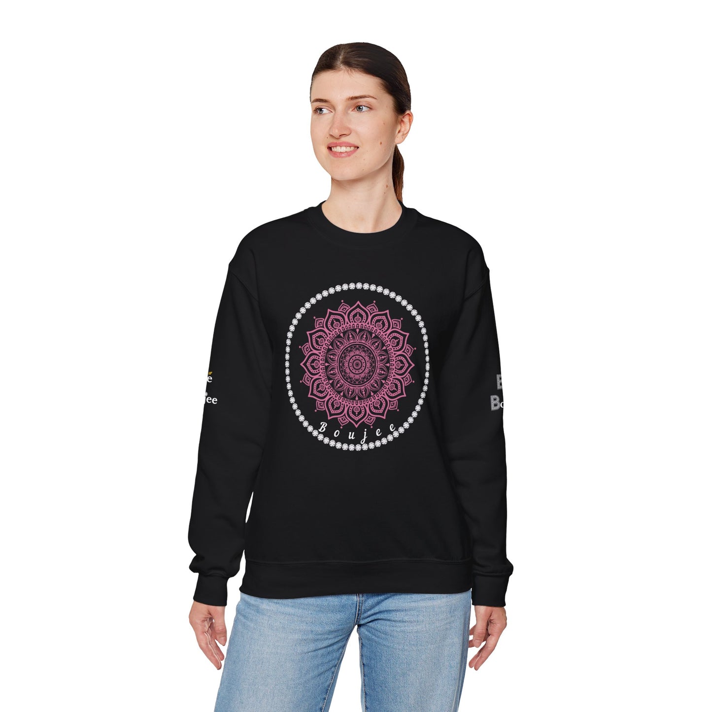 Boujee Burst Pink - Heavy Blend™ Dark Colors Crewneck Sweatshirt