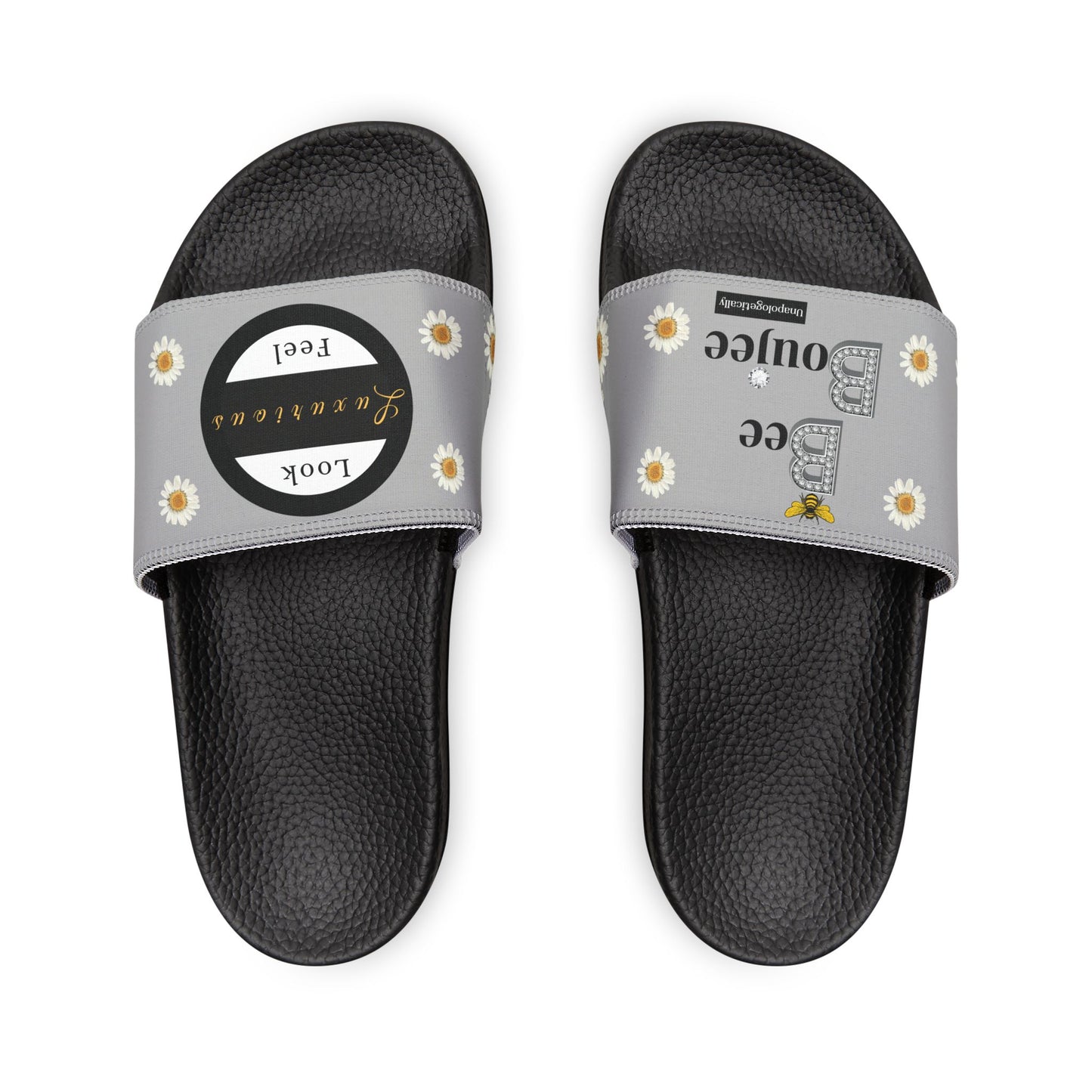 Bee Boujee - LIGHT GREY Flowers Women's Removable-Strap Sandals