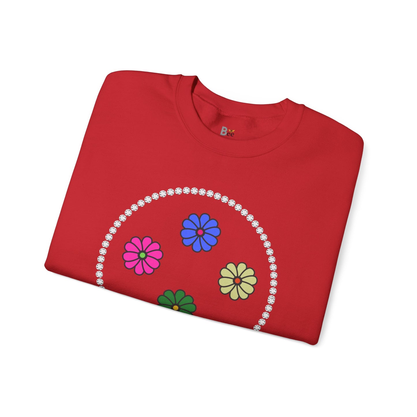 Boujee Mini Flowers in Diamonds Heavy Blend™ Light Colors Crewneck Sweatshirt