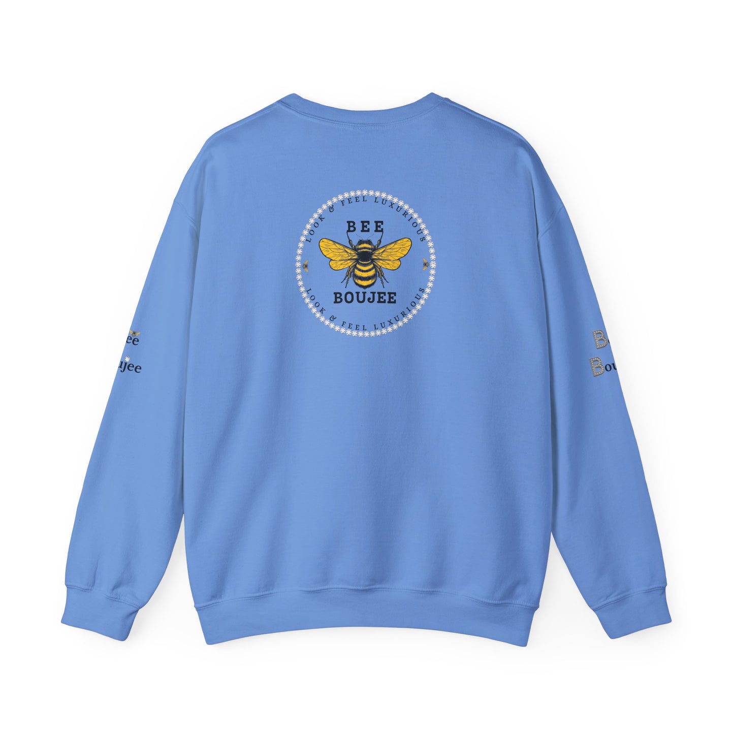 Boujee Smiley Face Purple Heart Eyes - Heavy Blend™ Light Colors Crewneck Sweatshirt
