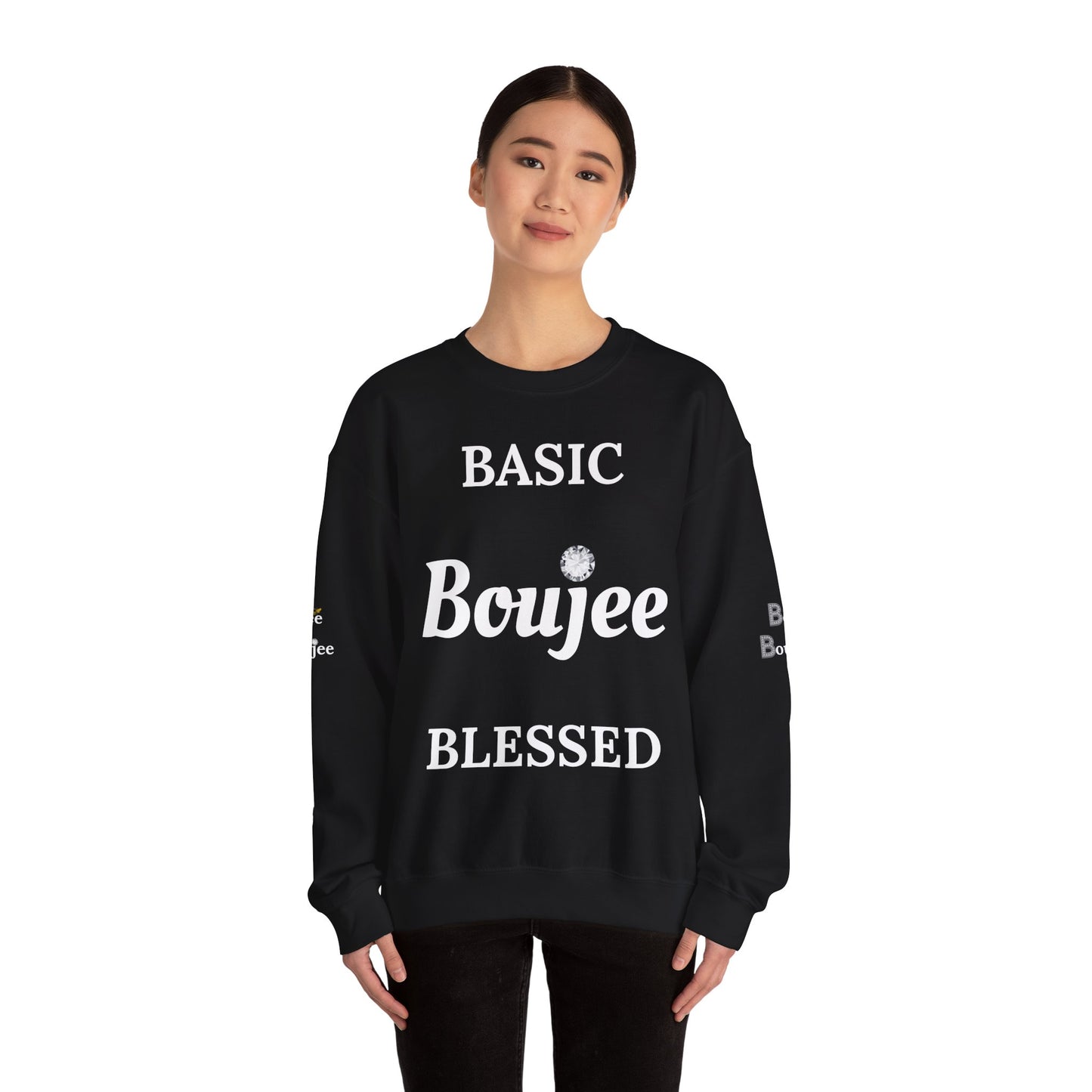 Basic Boujee Blessed - Heavy Blend™ Dark Colors Crewneck Sweatshirt