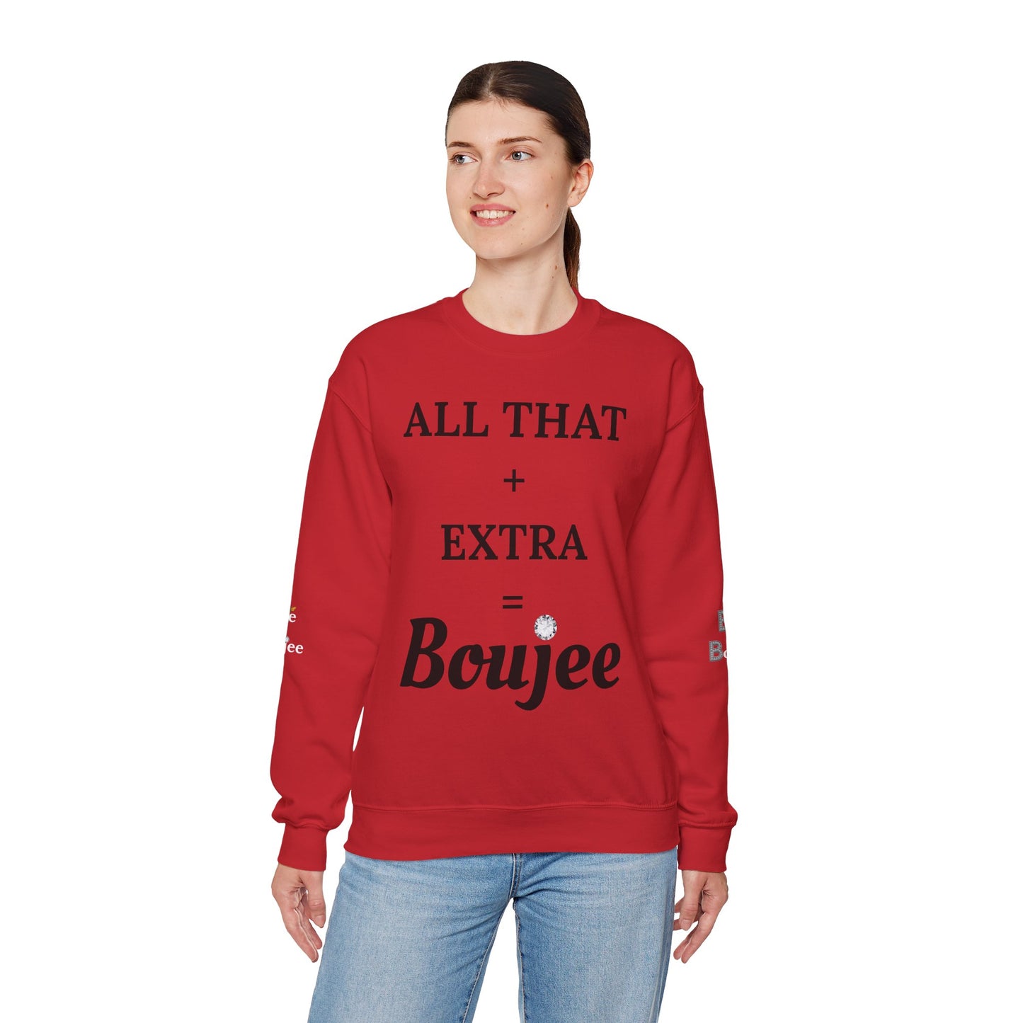 All That + Extra = Boujee - Heavy Blend™ Light Colors Crewneck Sweatshirt