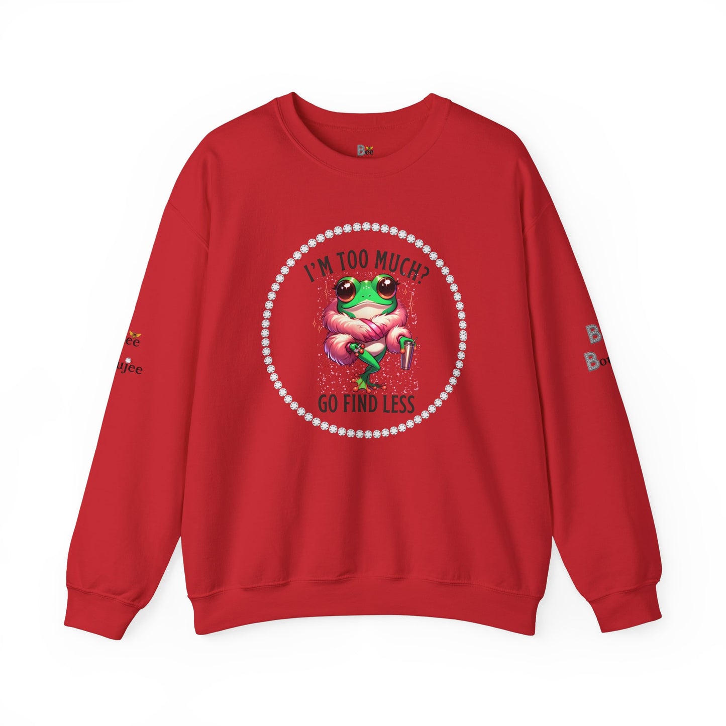 Boujee Frog I'm Too Much Go Find Less with Tumbler - Heavy Blend™ Light Colors Crewneck Sweatshirt