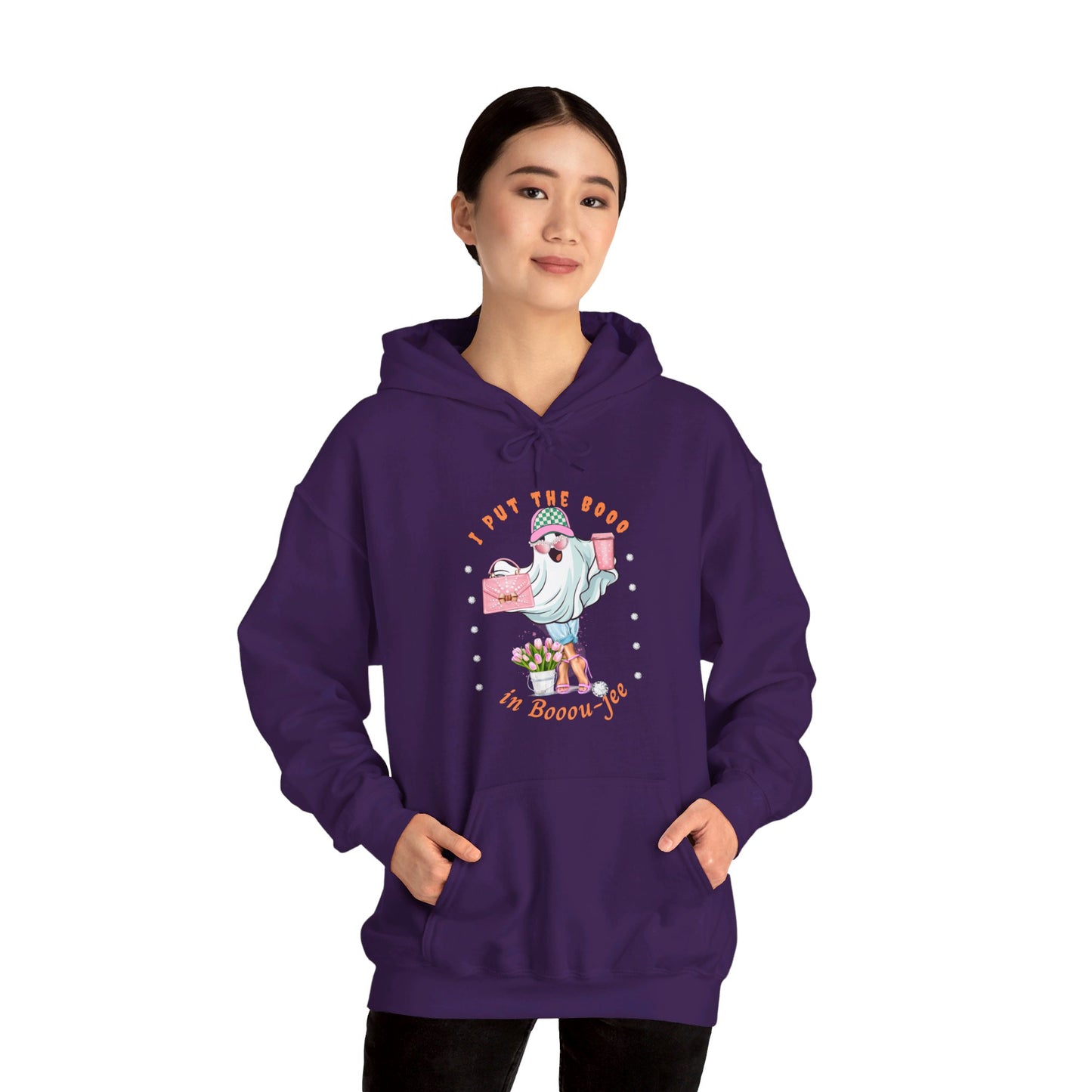 Halloween Booo in Boooujee Heavy Blend™ Hooded Sweatshirt - FAIR SKIN TONE
