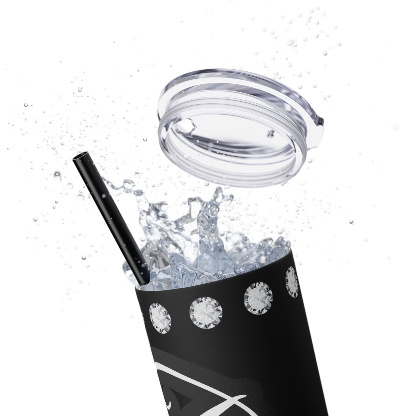 Boujee Unapologetically in DIAMONDS - Skinny Tumbler with Straw, 20oz