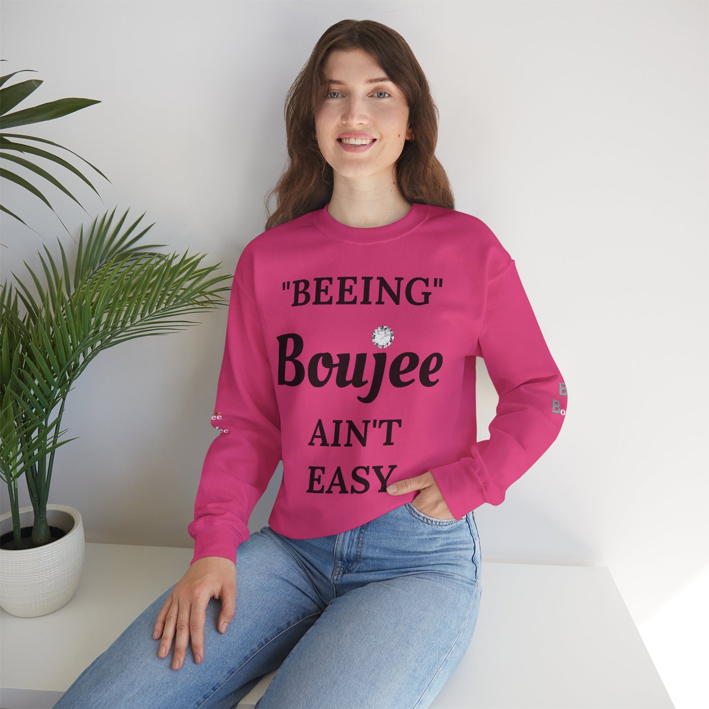 "Beeing" Boujee Ain't Easy- Heavy Blend™ Light Colors Crewneck Sweatshirt