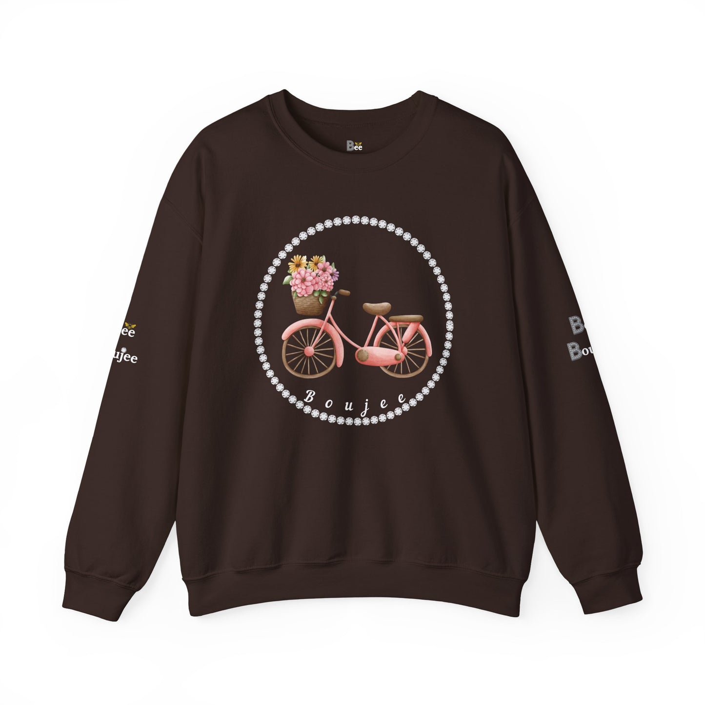 Boujee Bicycle Bouquet - Heavy Blend™ Dark Colors Crewneck Sweatshirt
