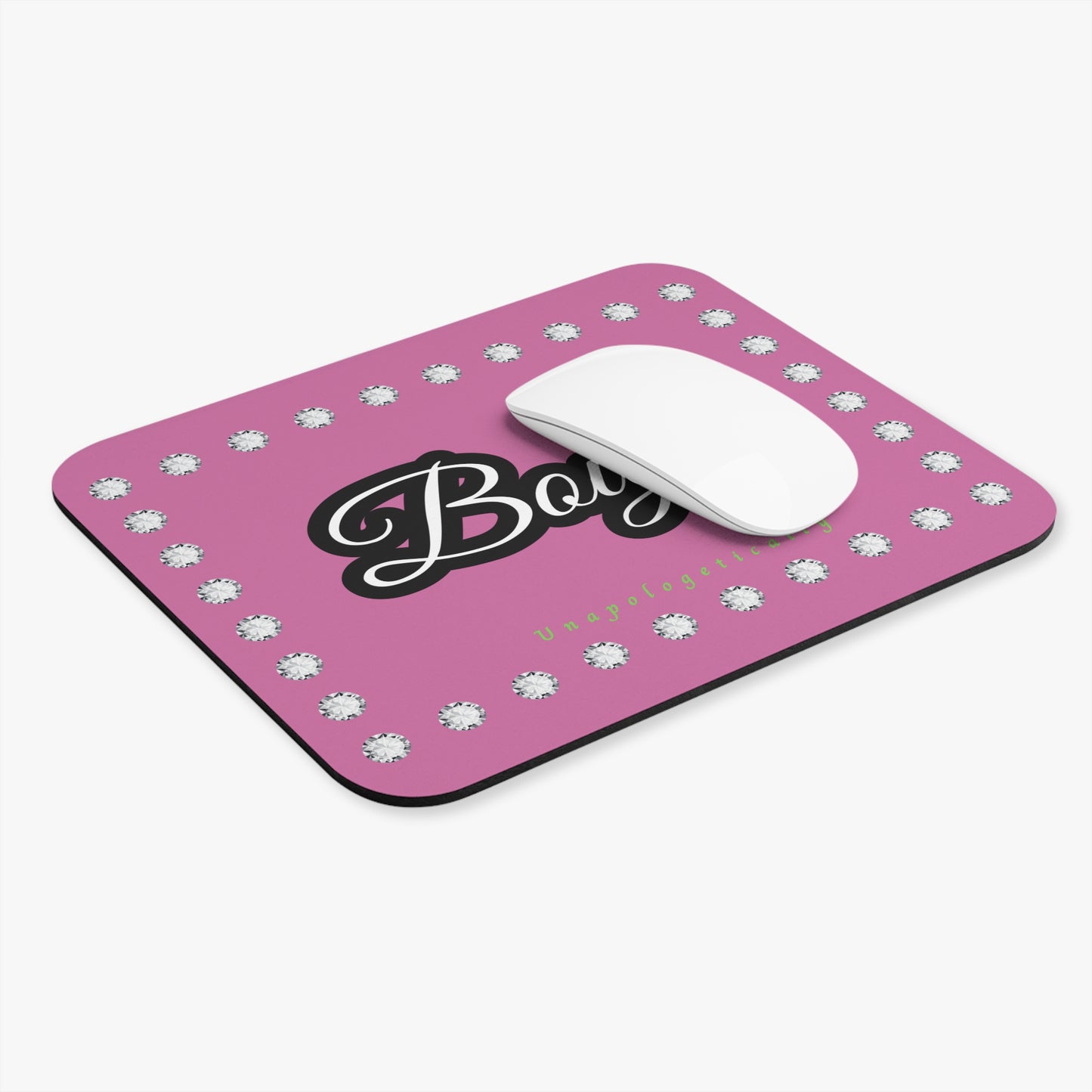 Boujee in Diamonds Mouse Pad PINK (Rectangle)