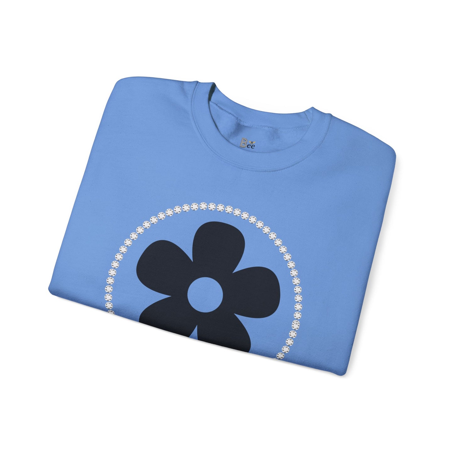 Boujee Black Flower - Heavy Blend™ Light Colors Crewneck Sweatshirt
