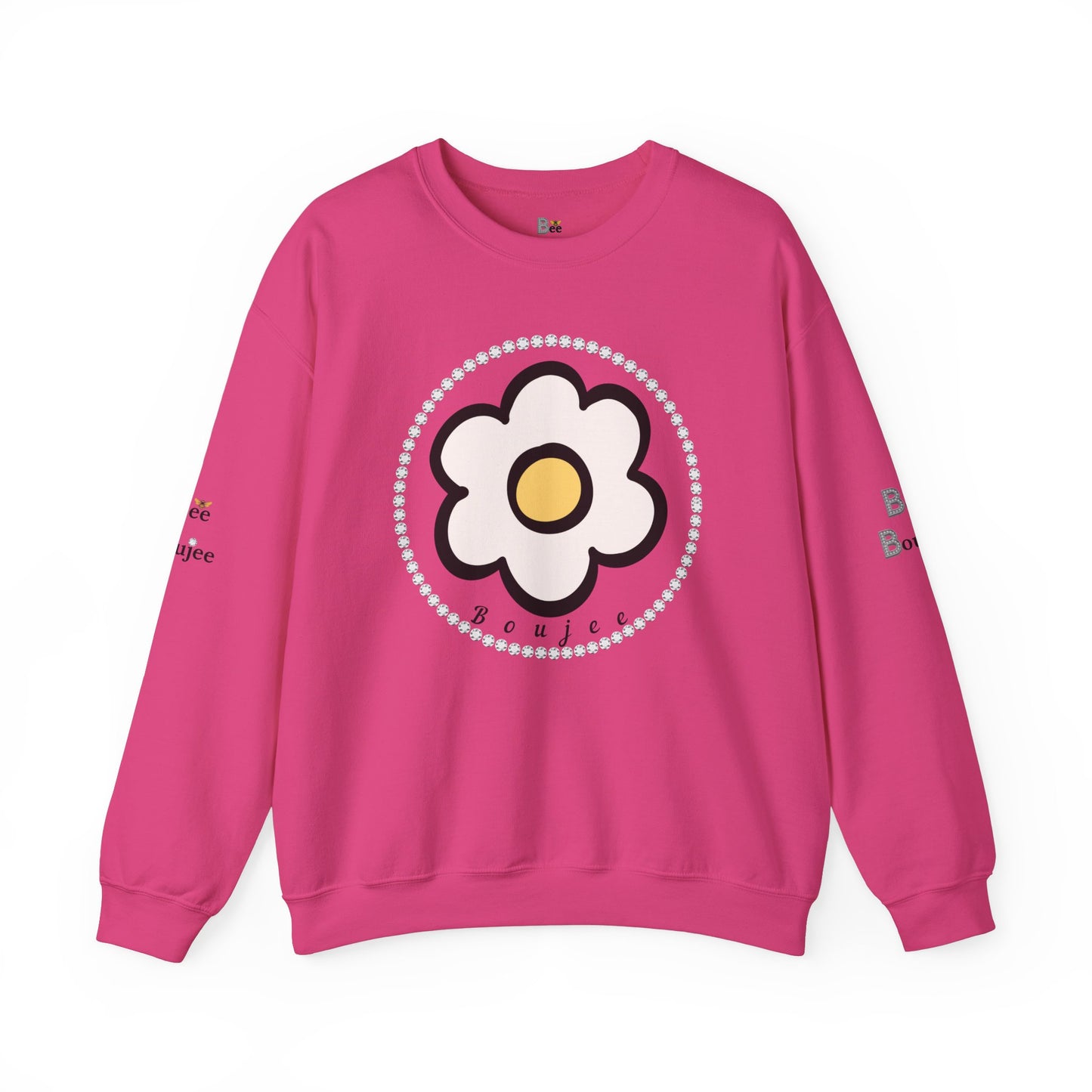 Boujee White Gold Flower - Heavy Blend™ Light Colors Crewneck Sweatshirt