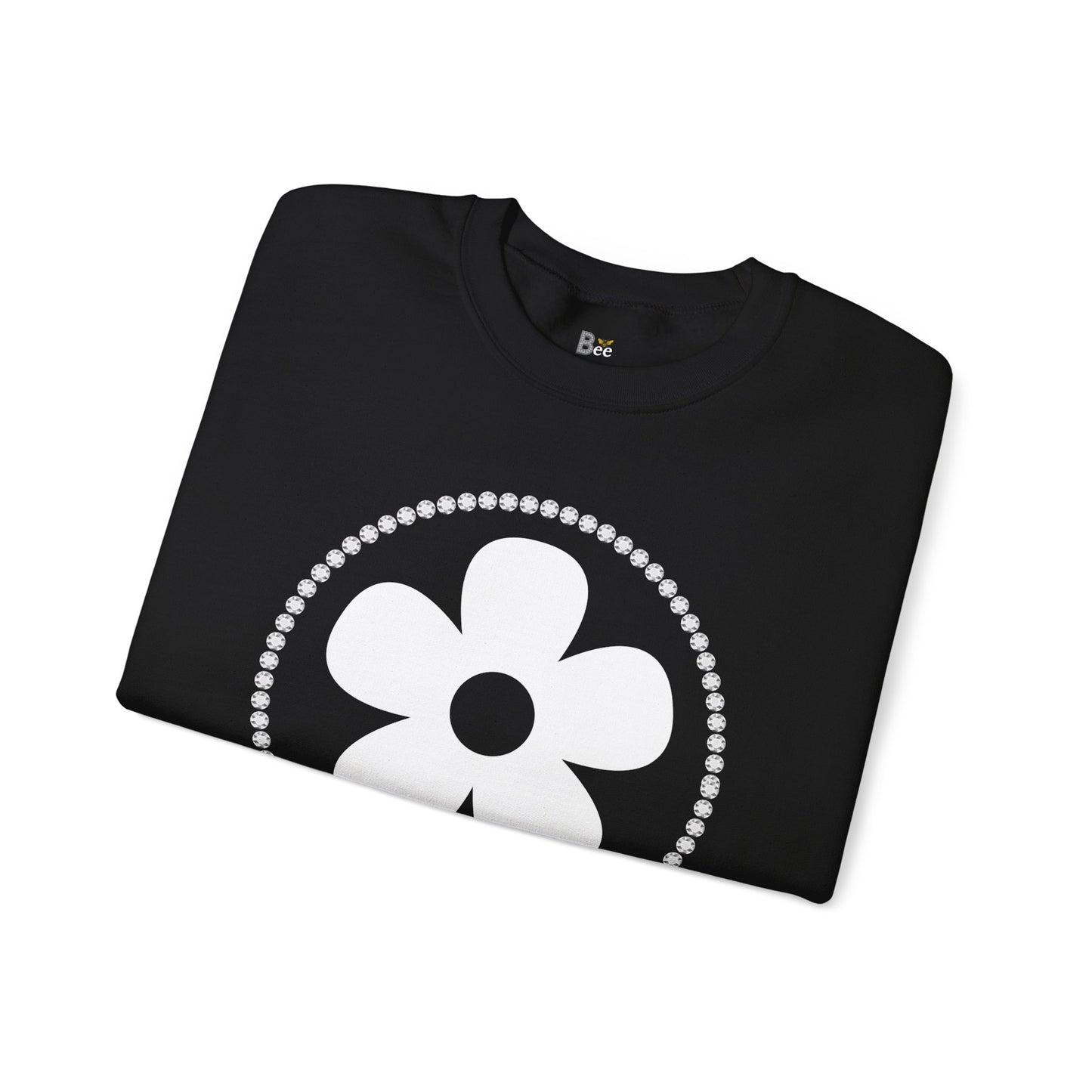 Boujee Flower White - Heavy Blend™ Dark Colors Crewneck Sweatshirt