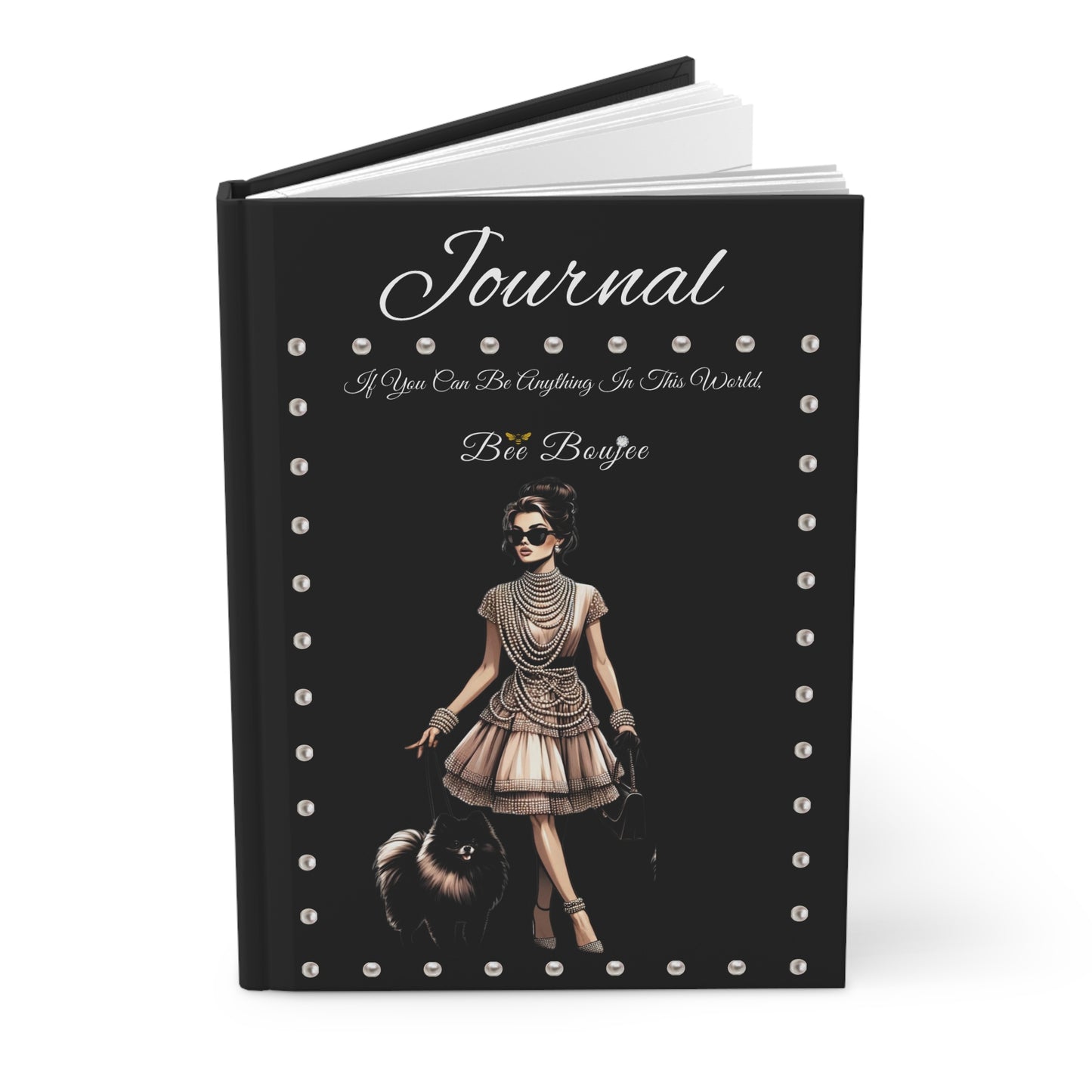 Hardcover "Bee" Boujee PEARLS Stroll 07 - Journal Matte BLACK
