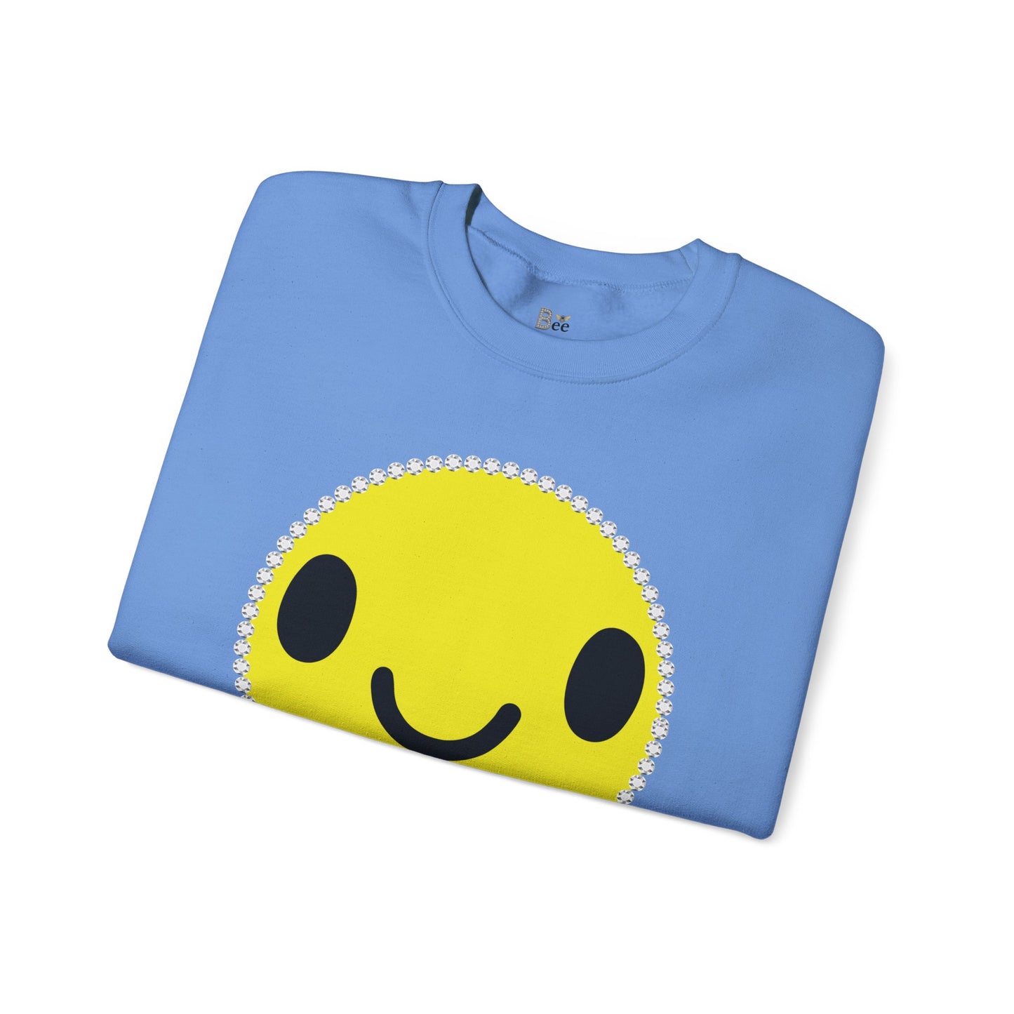 Boujee Smiley Face Yellow - Heavy Blend™ Light Colors Crewneck Sweatshirt
