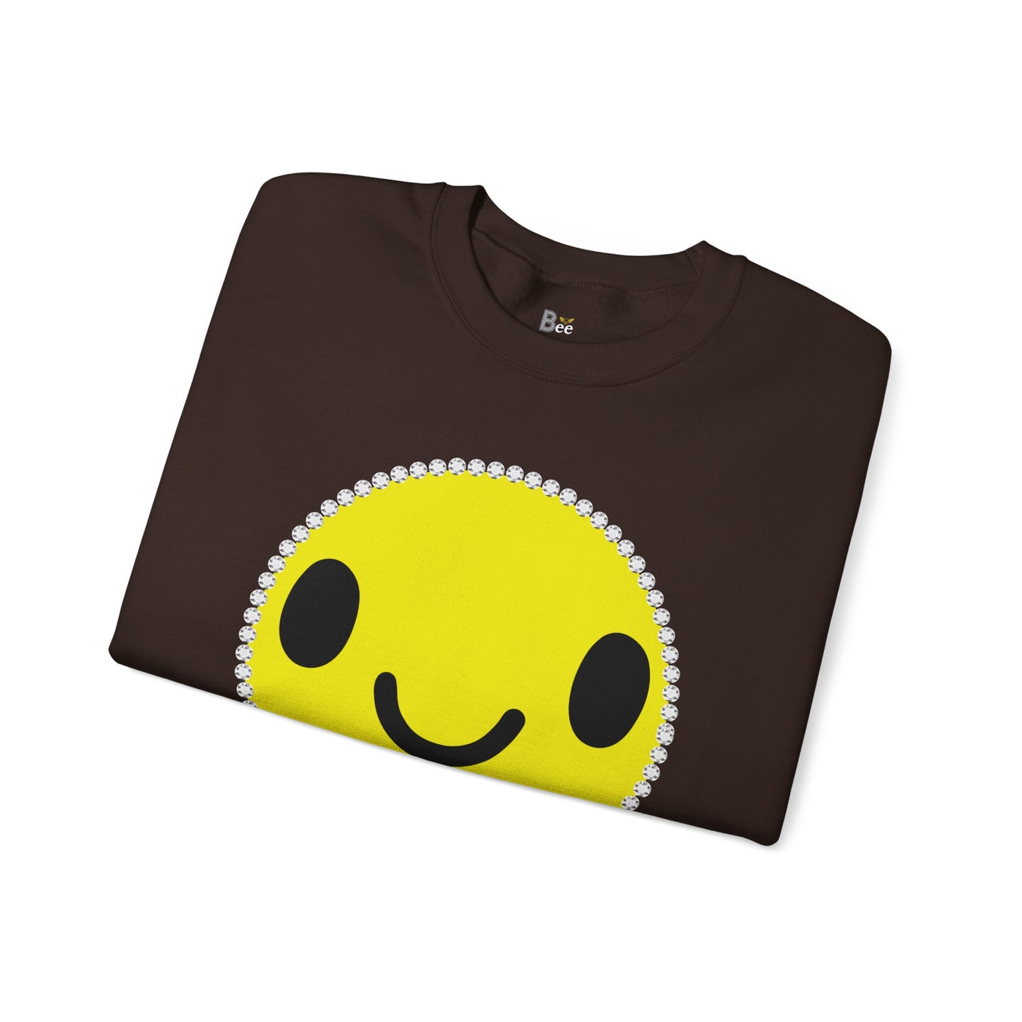 Boujee Smiley Face Yellow - Heavy Blend™ Dark Colors Crewneck Sweatshirt