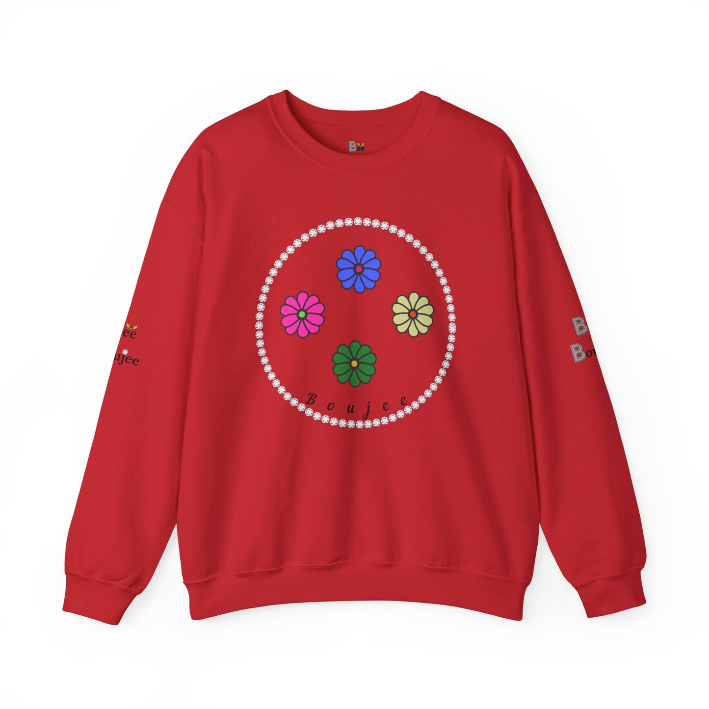 Boujee Mini Flowers in Diamonds Heavy Blend™ Light Colors Crewneck Sweatshirt