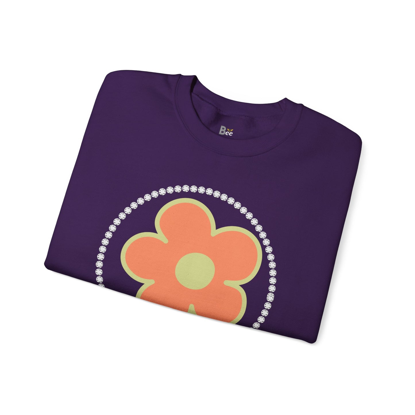 Boujee Flower Orange Green - Heavy Blend™ Dark Colors Crewneck Sweatshirt