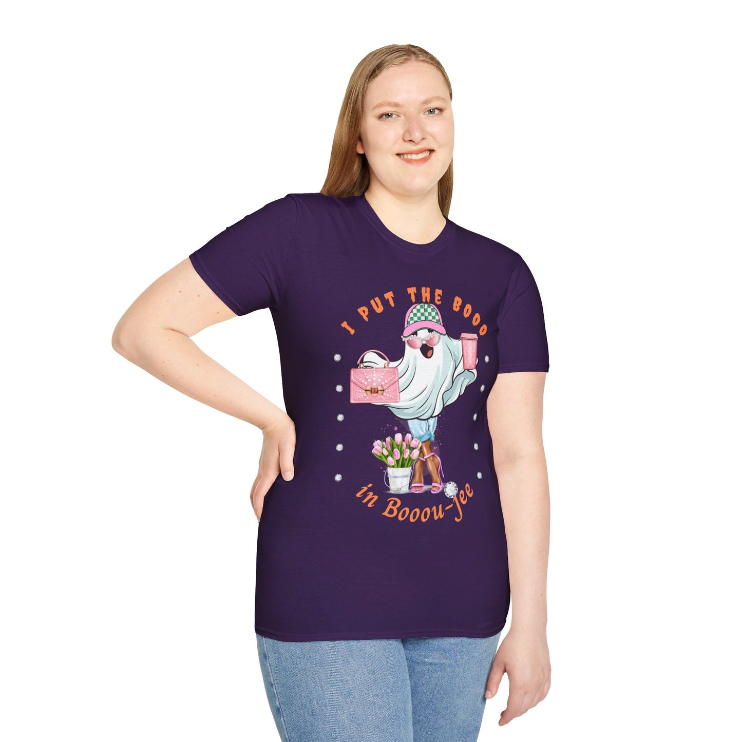 Halloween Booo in Boooujee - Softstyle T-Shirt BROWN SKIN TONE