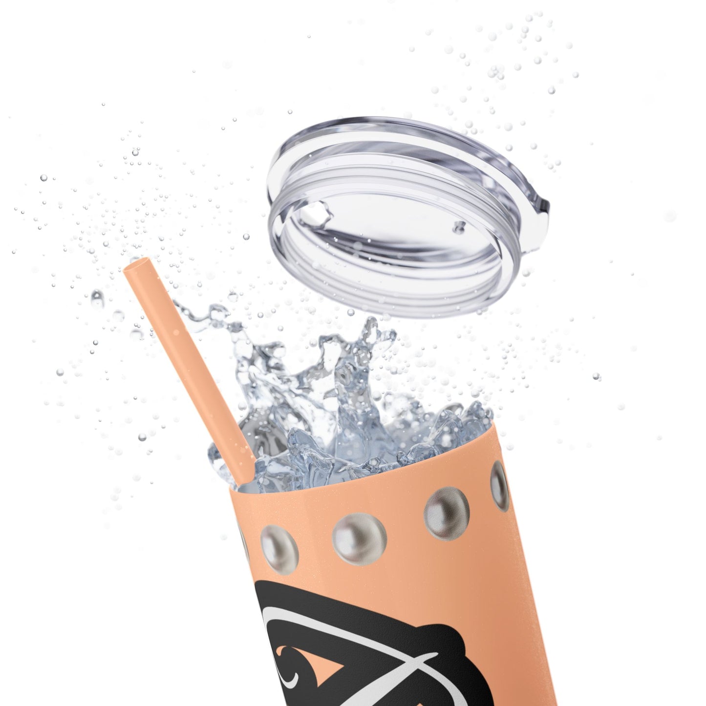 Boujee Unapologetically in PEARLS - Skinny Tumbler with Straw, 20oz