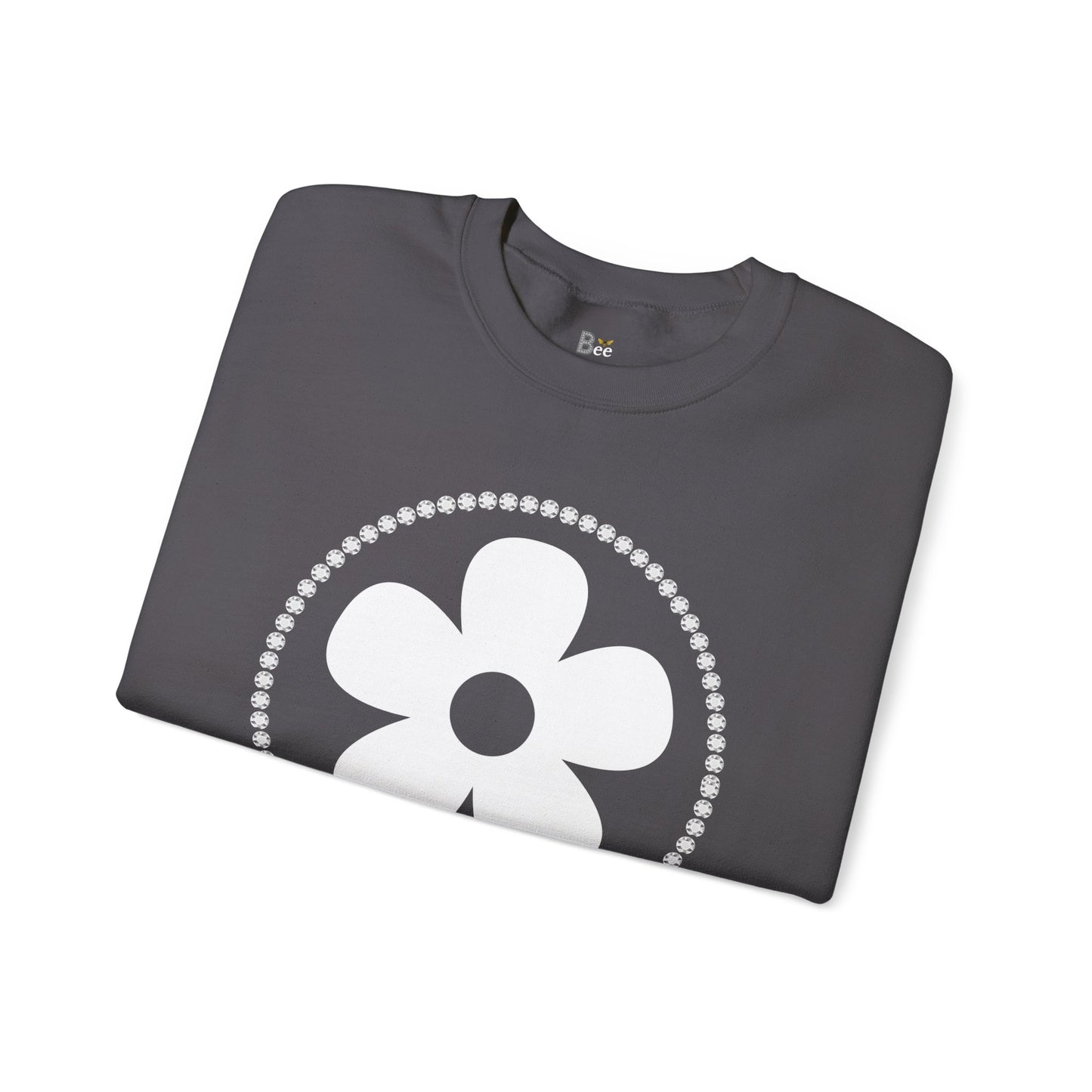 Boujee Flower White - Heavy Blend™ Dark Colors Crewneck Sweatshirt