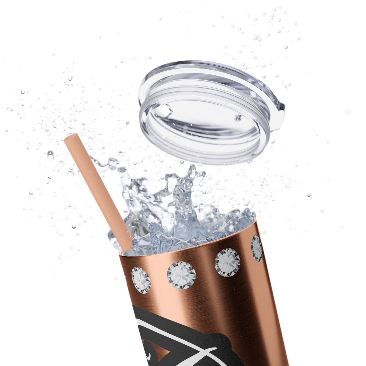 Boujee Yet Humble & Basic in DIAMONDS - Skinny Tumbler with Straw, 20oz