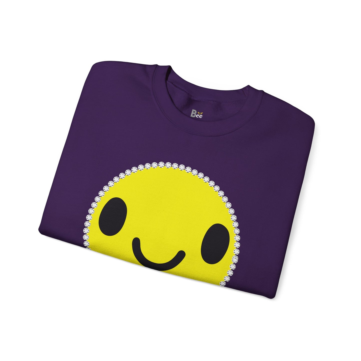 Boujee Smiley Face Yellow - Heavy Blend™ Dark Colors Crewneck Sweatshirt