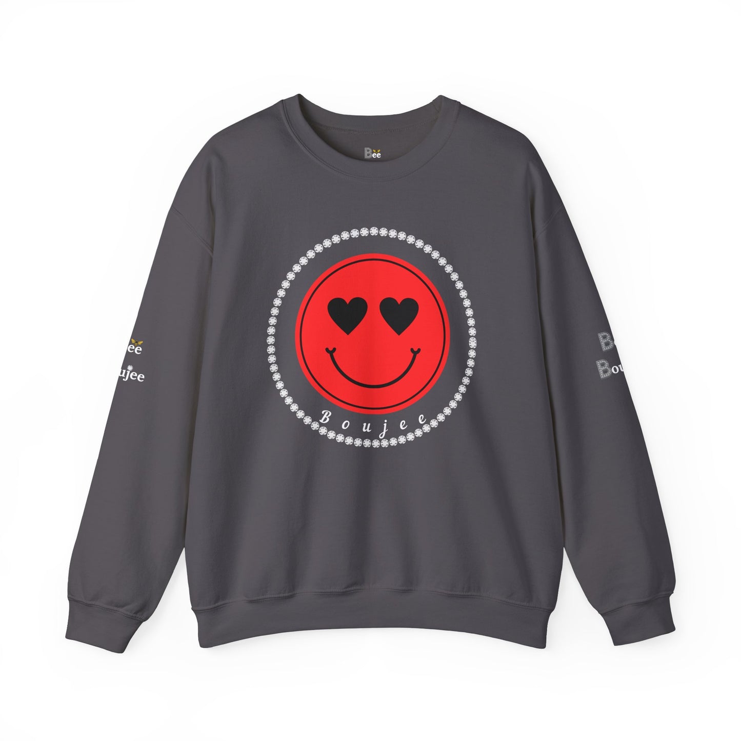 Boujee Smiley Face Red Heart Eyes - Heavy Blend™ Dark Colors Crewneck Sweatshirt