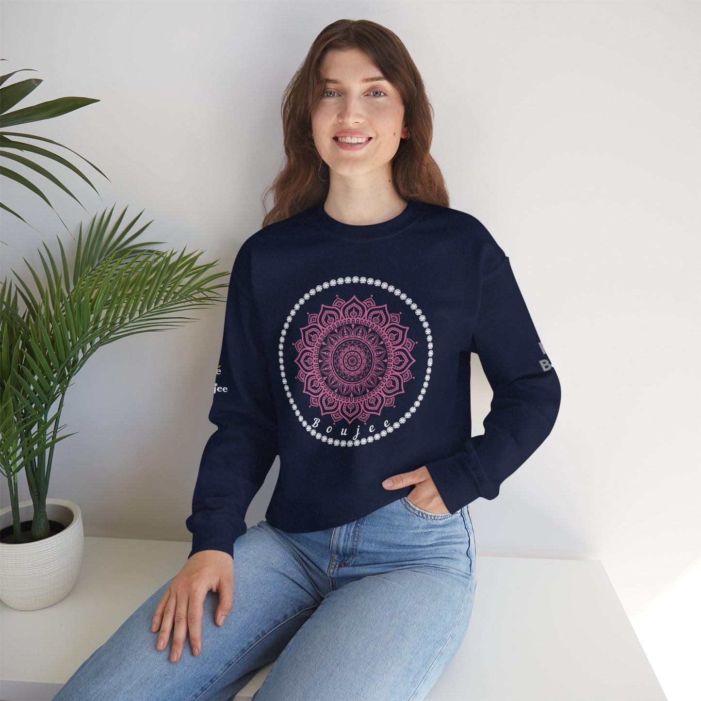Boujee Burst Pink - Heavy Blend™ Dark Colors Crewneck Sweatshirt
