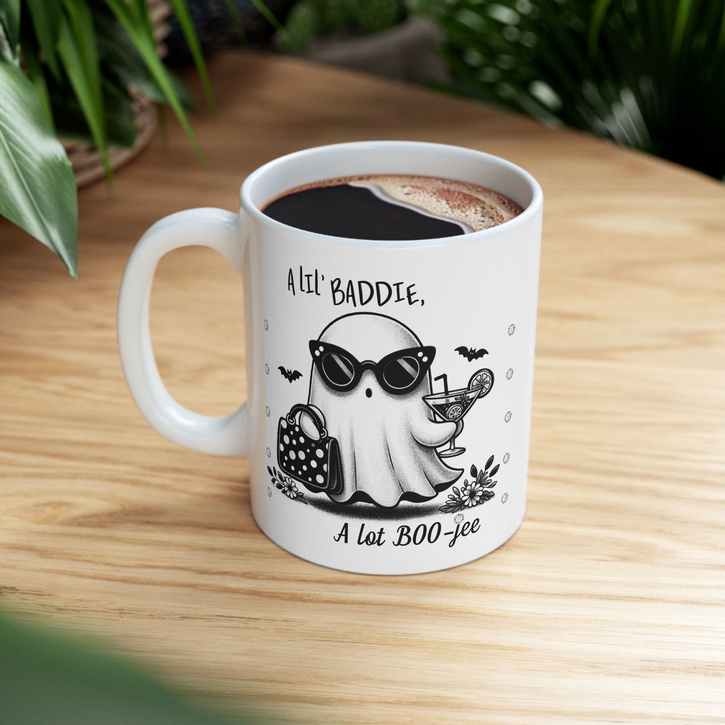 Halloween Lil' Baddie Lot Boojee WHITE Ceramic Mug, 11oz