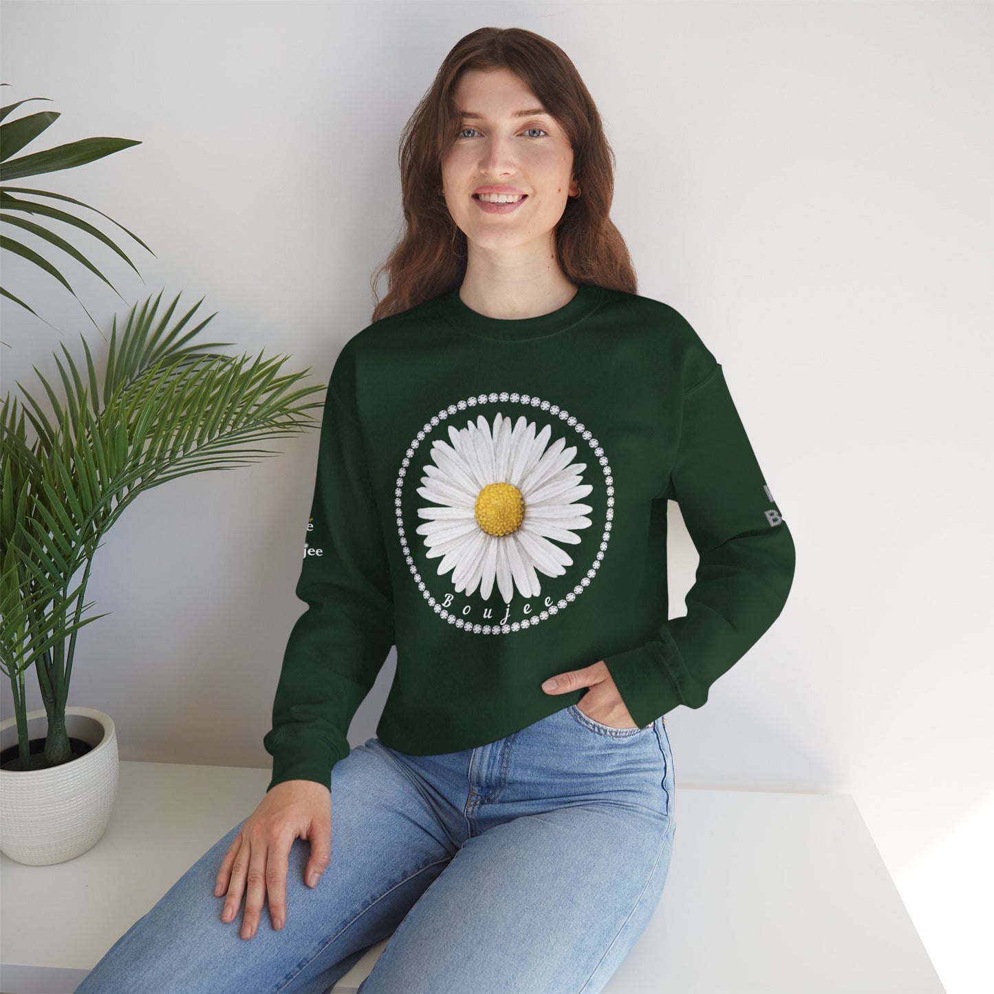 Boujee Daisy - Heavy Blend™ Dark Colors Crewneck Sweatshirt