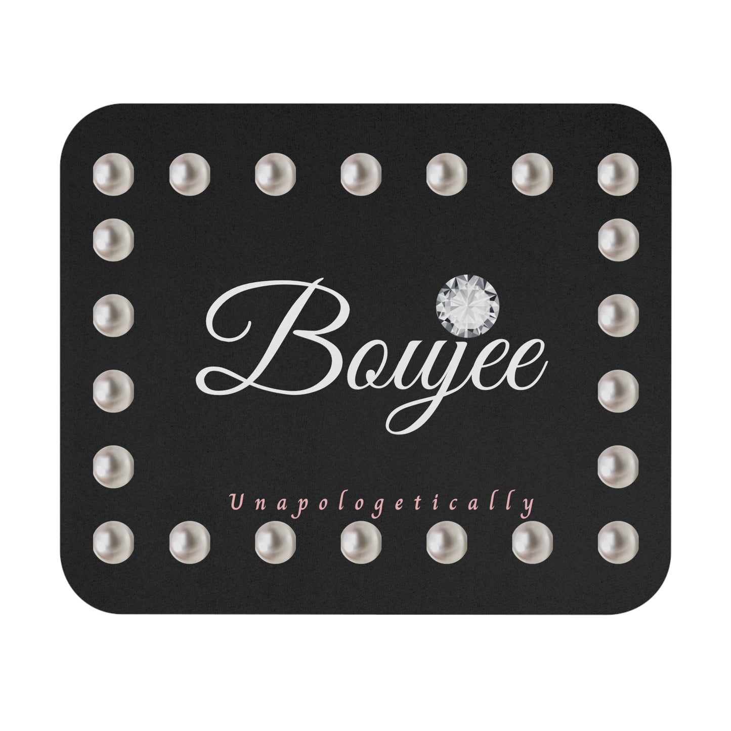 Boujee in Pearls Mouse Pad BLACK (Rectangle)
