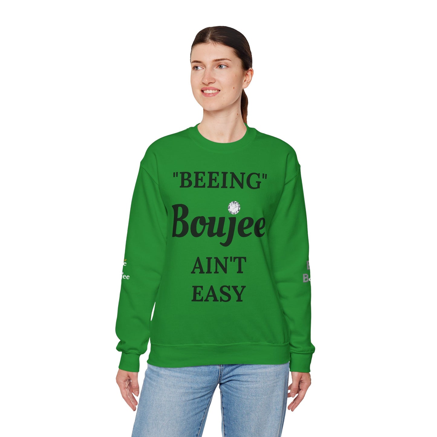 "Beeing" Boujee Ain't Easy- Heavy Blend™ Light Colors Crewneck Sweatshirt