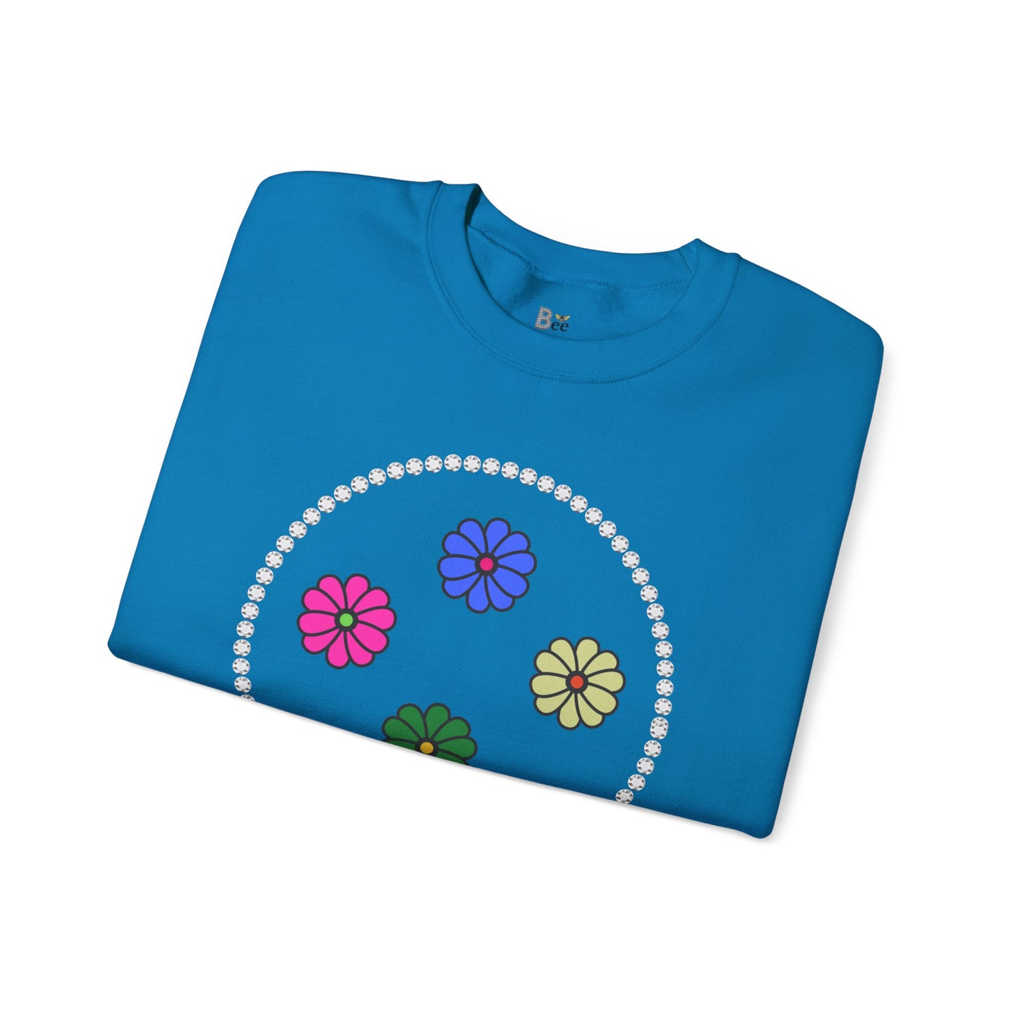 Boujee Mini Flowers in Diamonds Heavy Blend™ Light Colors Crewneck Sweatshirt