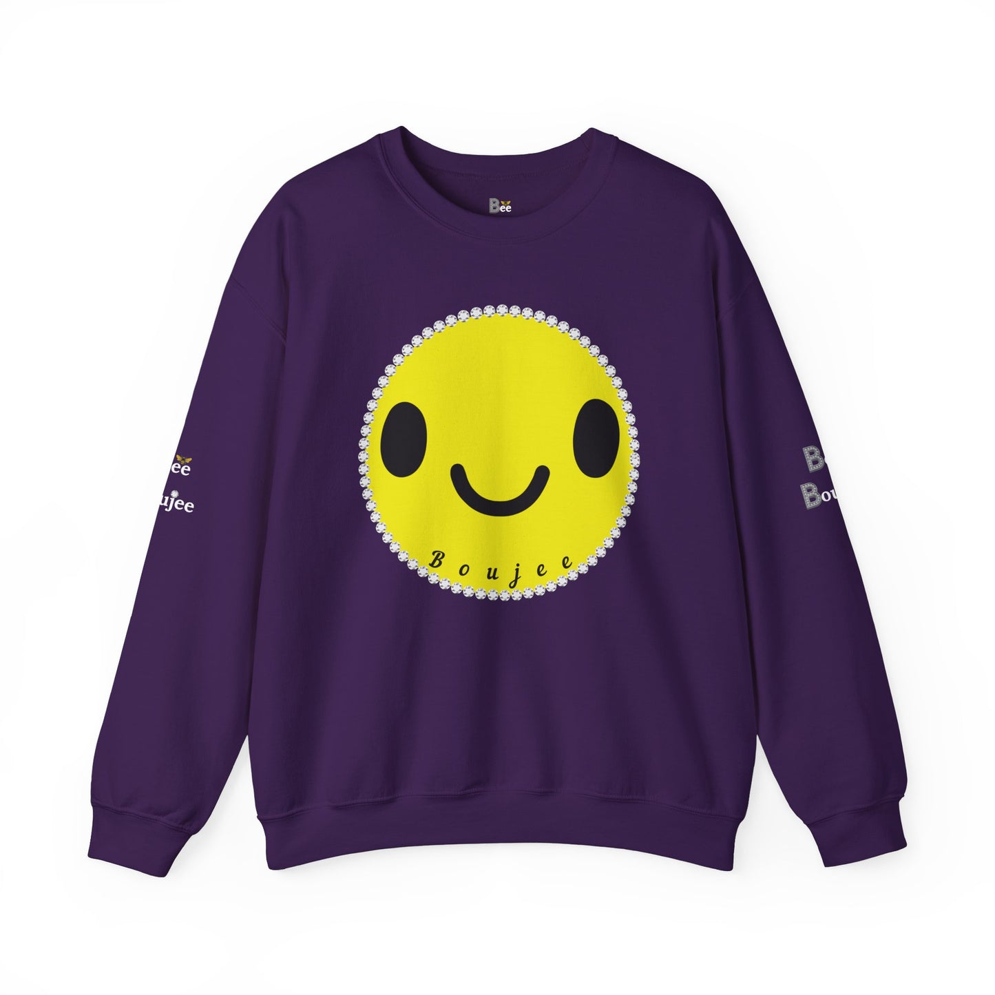 Boujee Smiley Face Yellow - Heavy Blend™ Dark Colors Crewneck Sweatshirt