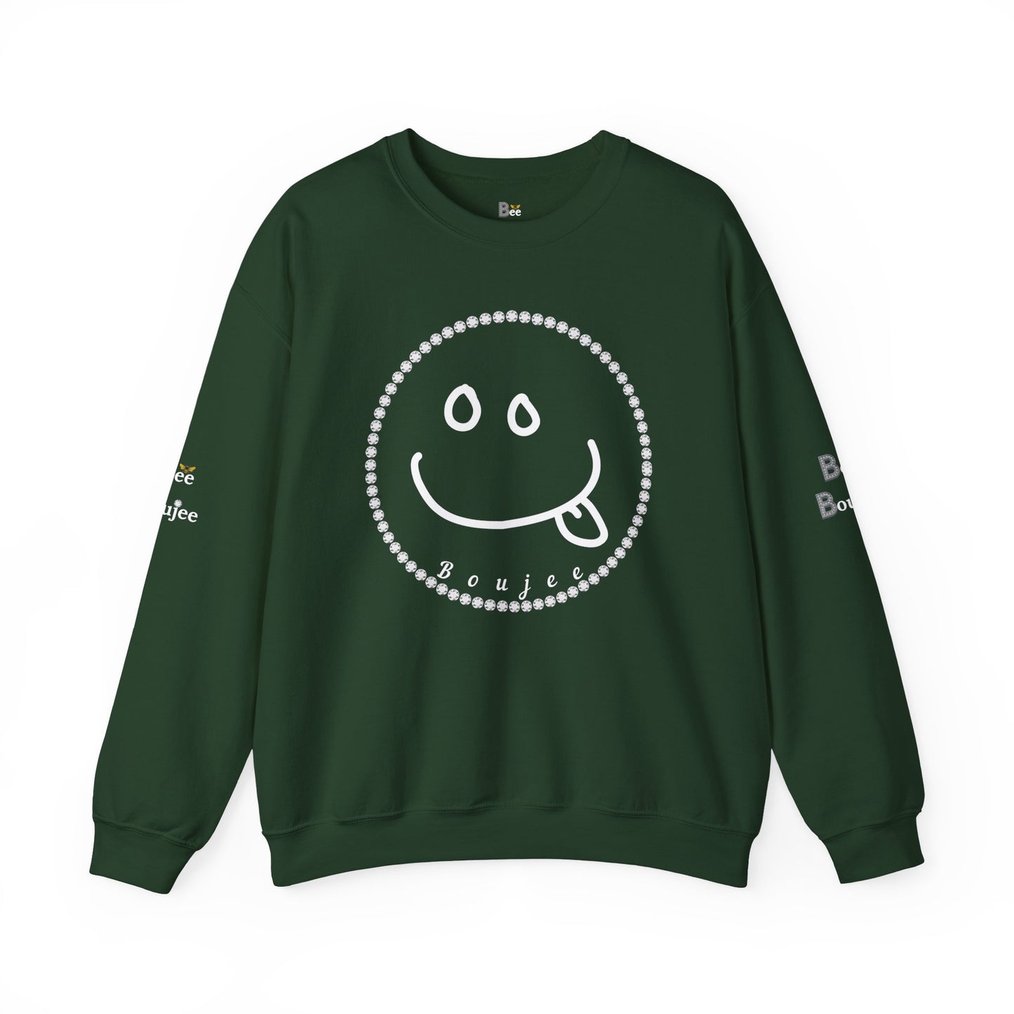 Boujee Smiley Goofy Face - Heavy Blend™ Dark Colors Crewneck Sweatshirt