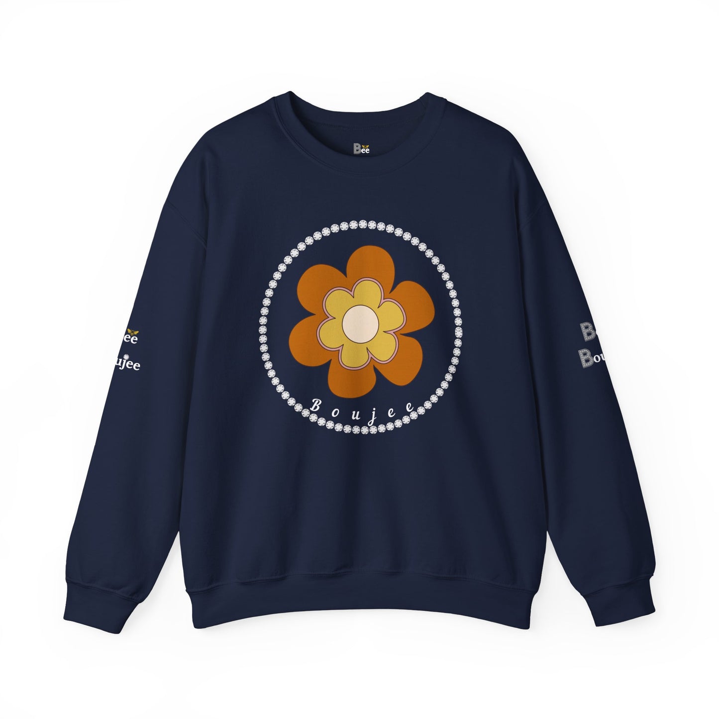 Boujee Brown Flower - Heavy Blend™ Dark Colors Crewneck Sweatshirt
