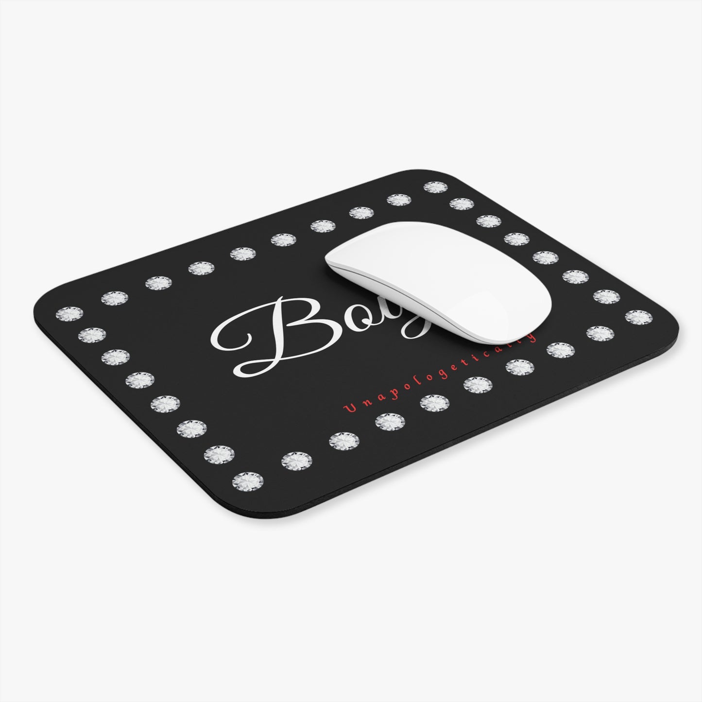 Boujee in Diamonds Mouse Pad BLACK (Rectangle)