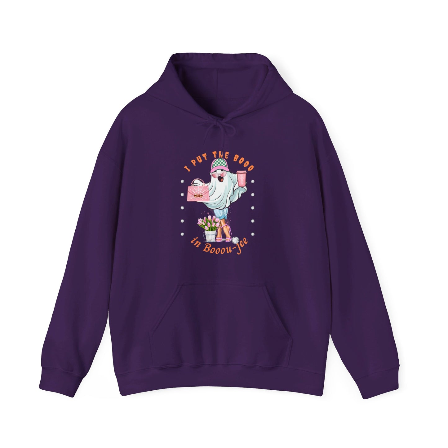 Halloween Booo in Boooujee Heavy Blend™ Hooded Sweatshirt - FAIR SKIN TONE