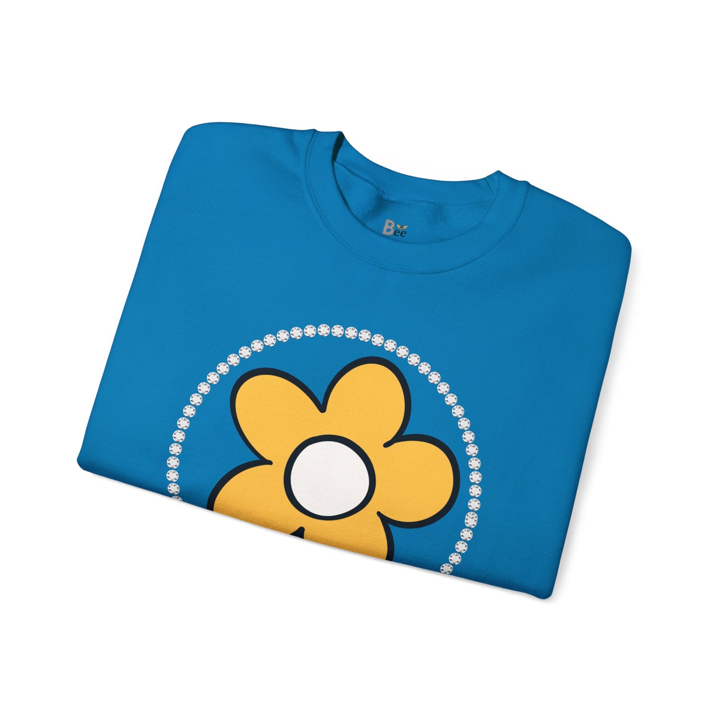 Boujee Flower Yellow White - Heavy Blend™ Light Colors Crewneck Sweatshirt